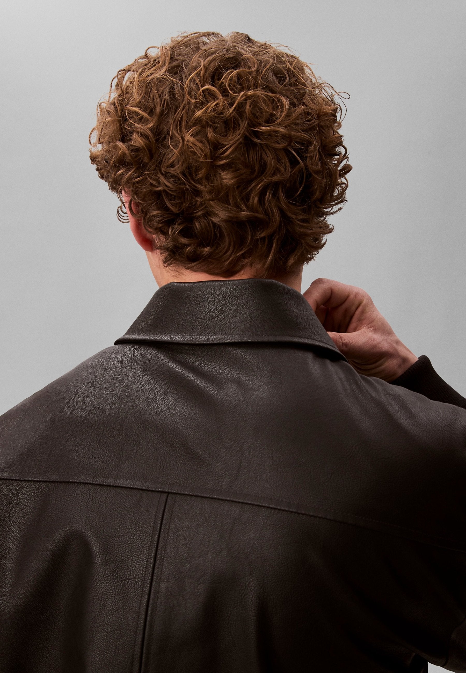 Faux leather jacket - black
