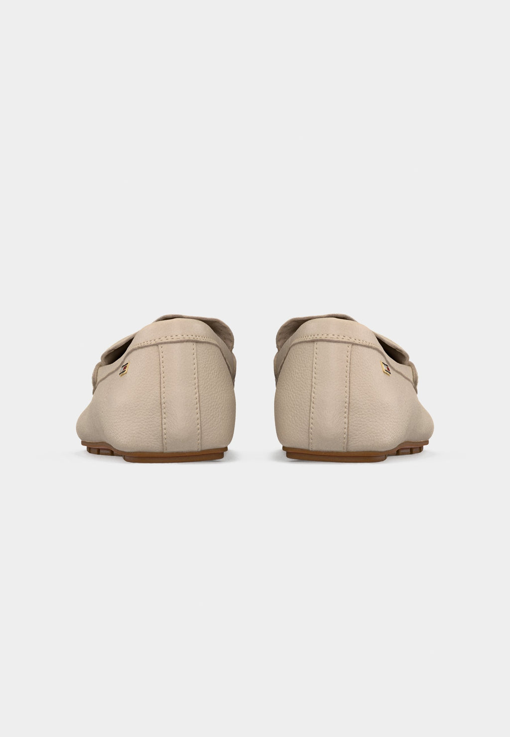 LEATHER ENAMEL FLAG DRIVER SHOES - Moccasins - classic beige