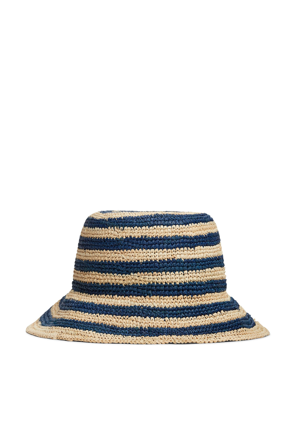 STRIPE RAFFIA BUCKET HAT - Hat - space blue