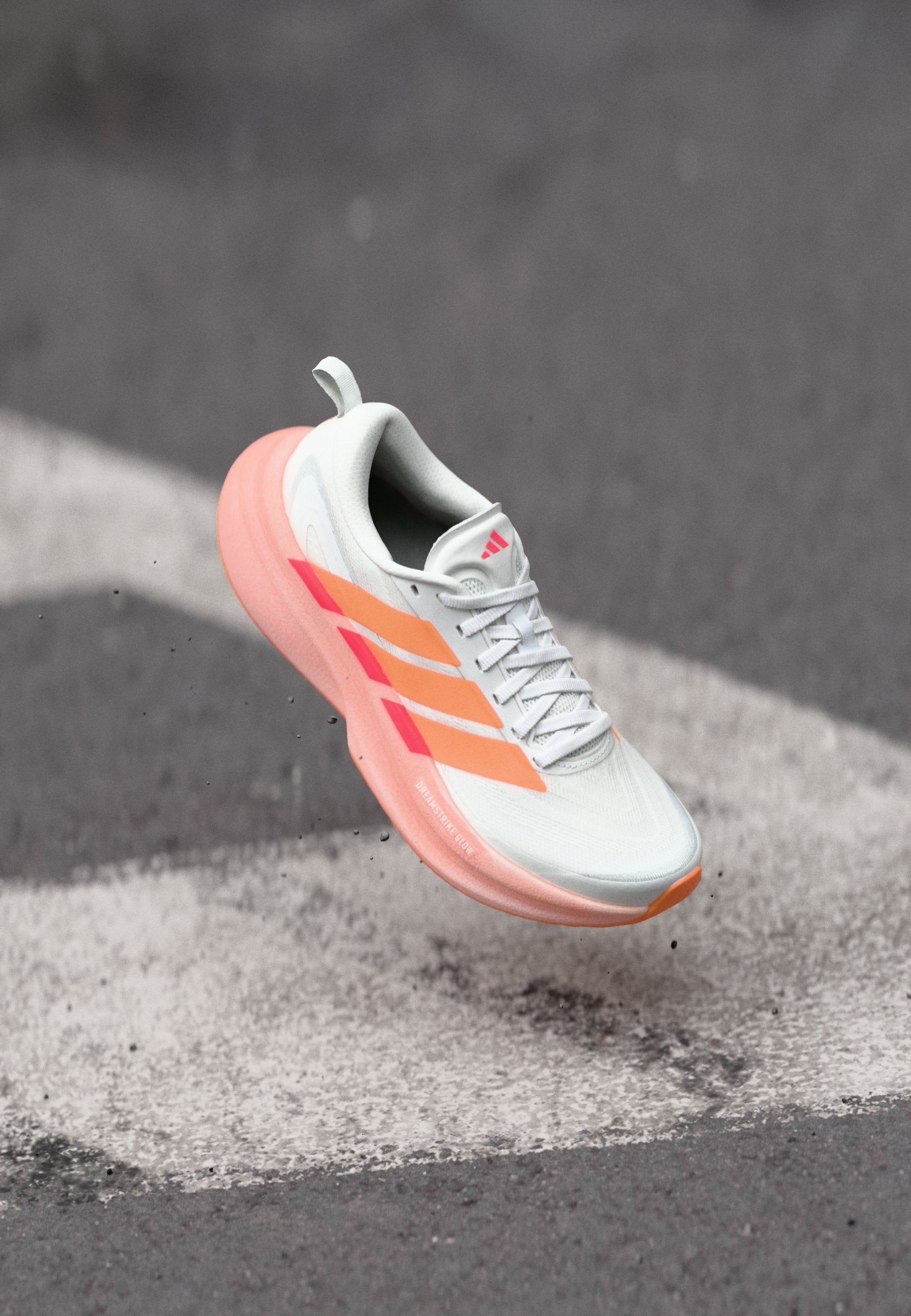 SUPERNOVA GLIDE W - Road running shoes - footwear white/beam orange/lucid red