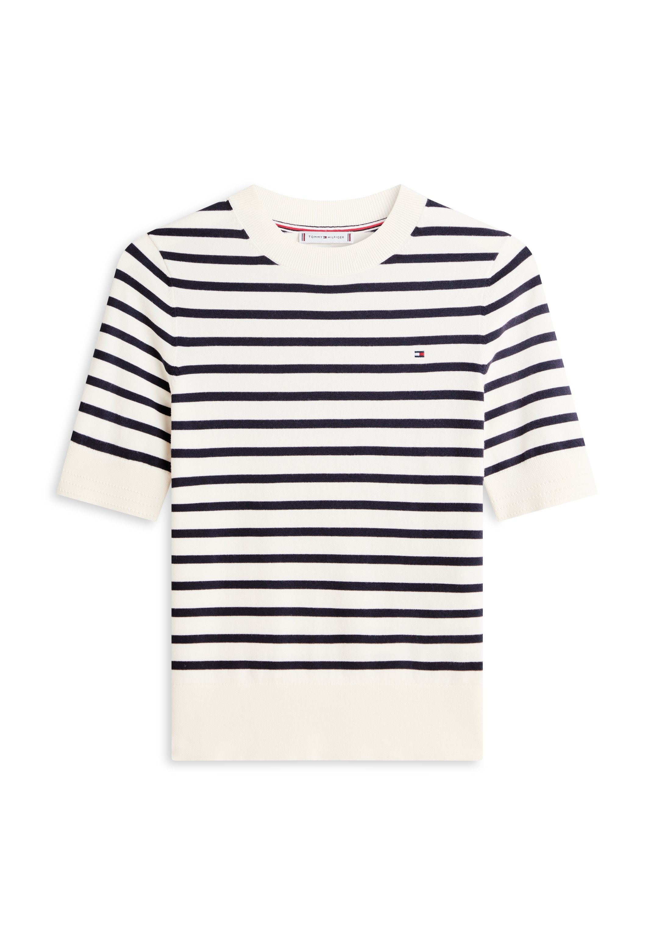 FINE - Print T-shirt - ivory petal/dark navy