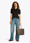 TH MONOPLAY TOTE BAG WITH LEATHER - Handbag - black