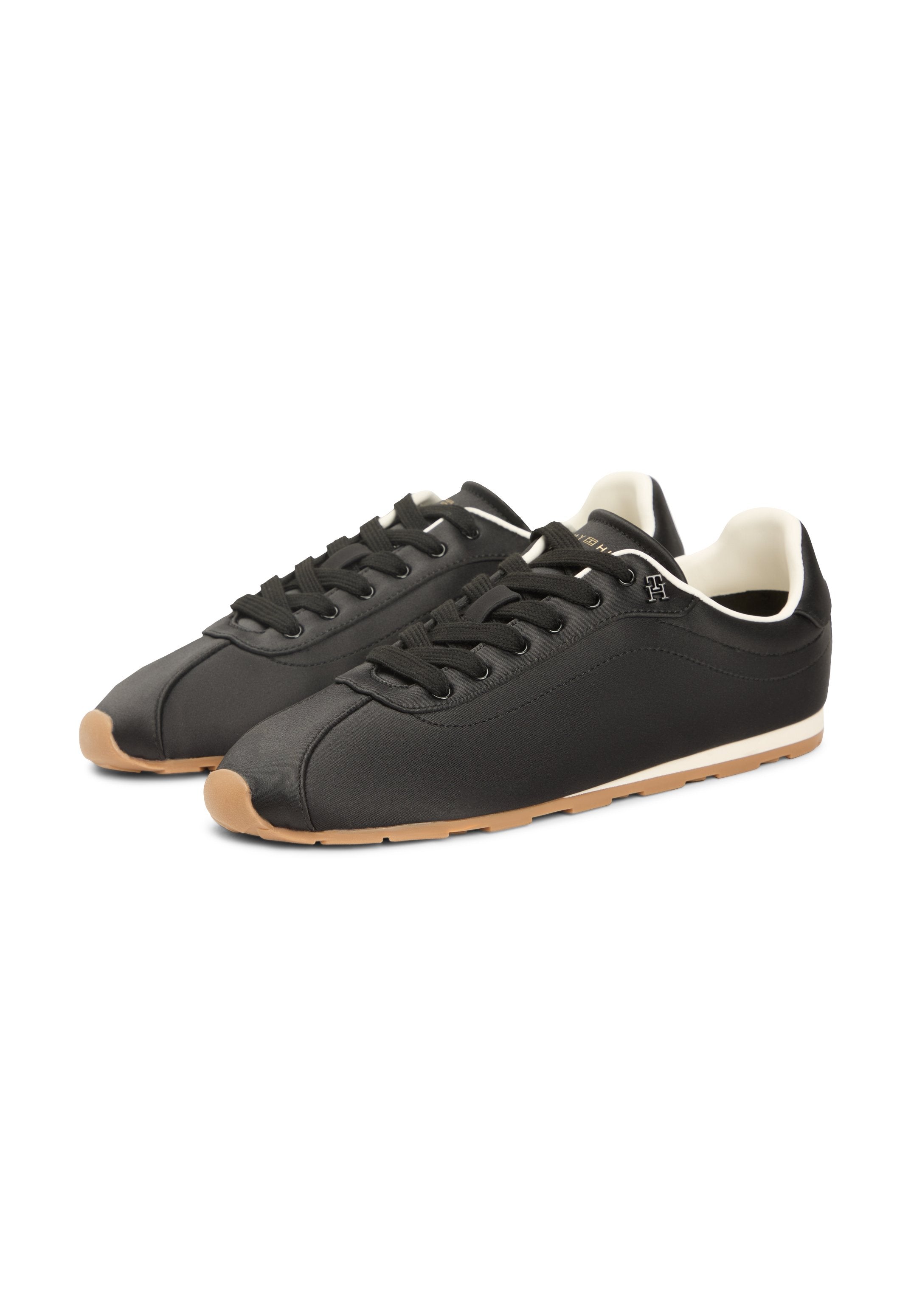 TH MONOGRAM SATIN TRAINERS - Trainers - black