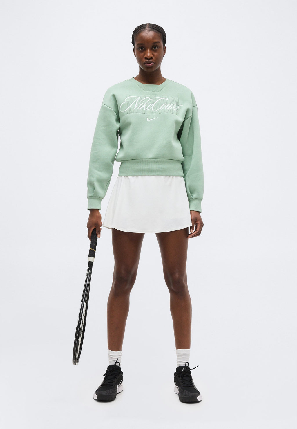 NIKECOURT - Sweatshirt - steam/barely green