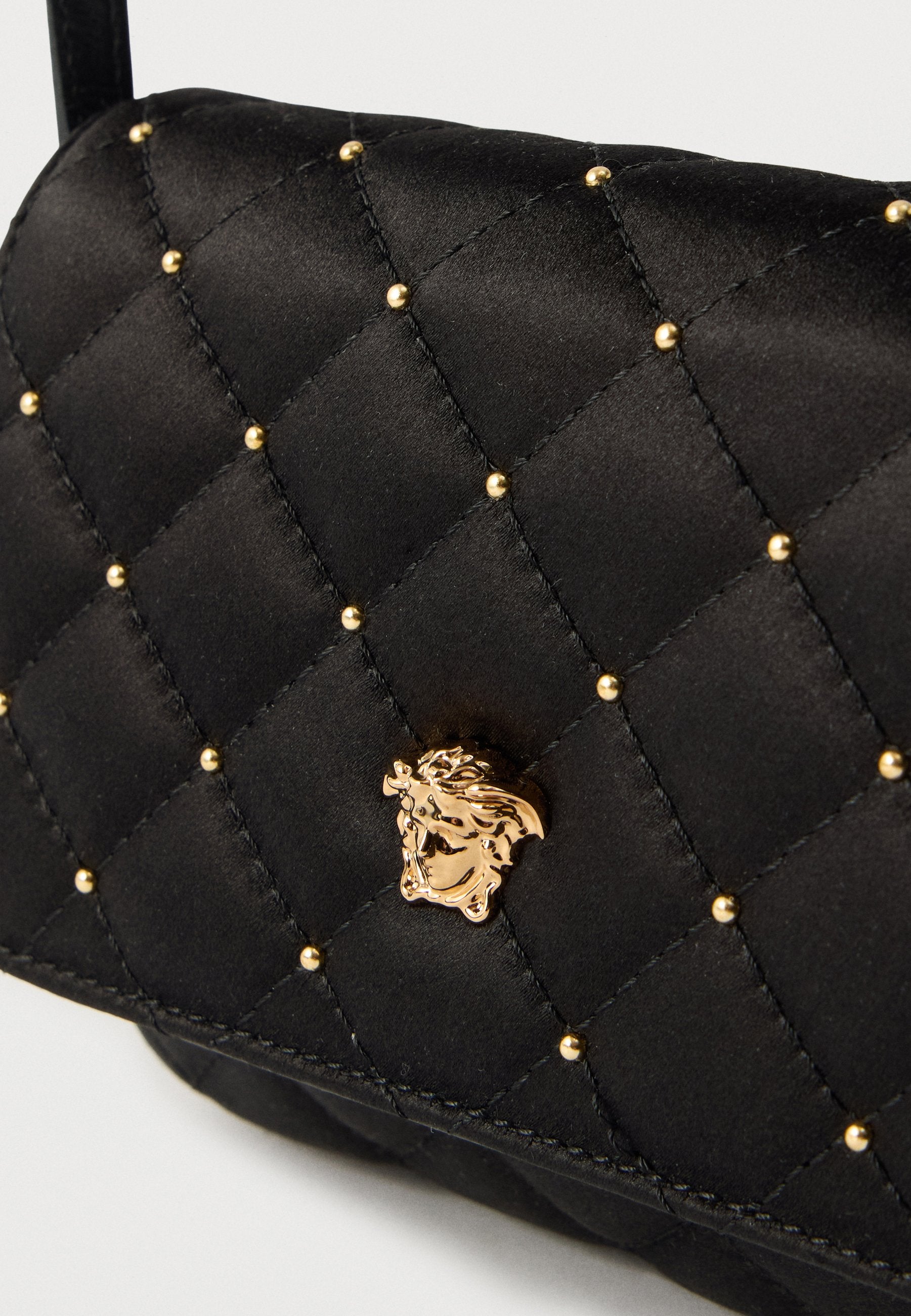 BORSA TRACOLLA RASO TRAPUNTATO BORCHIE UNISEX - Cross body bag - black/gold-coloured
