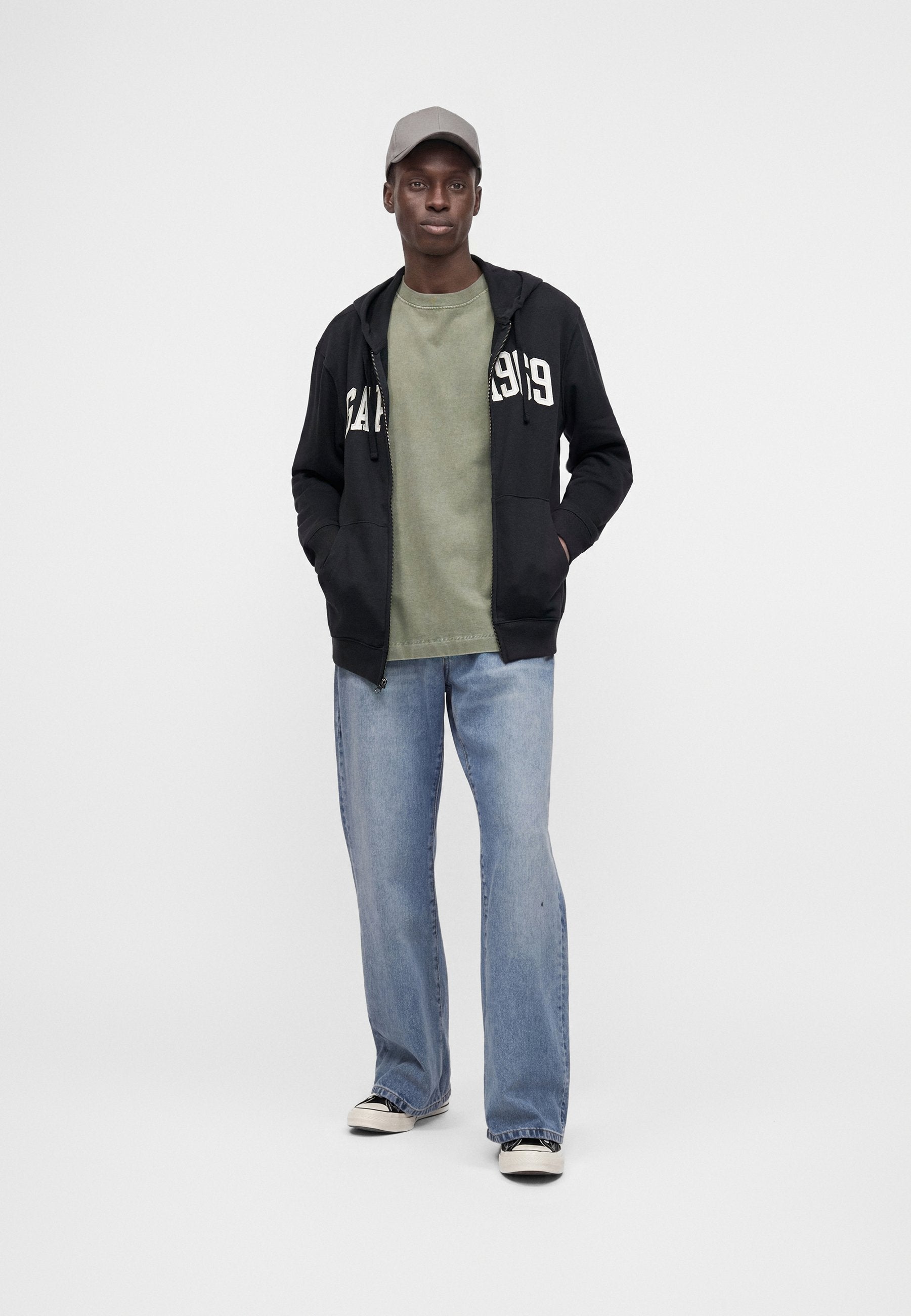 Zip-up sweatshirt - moonless night