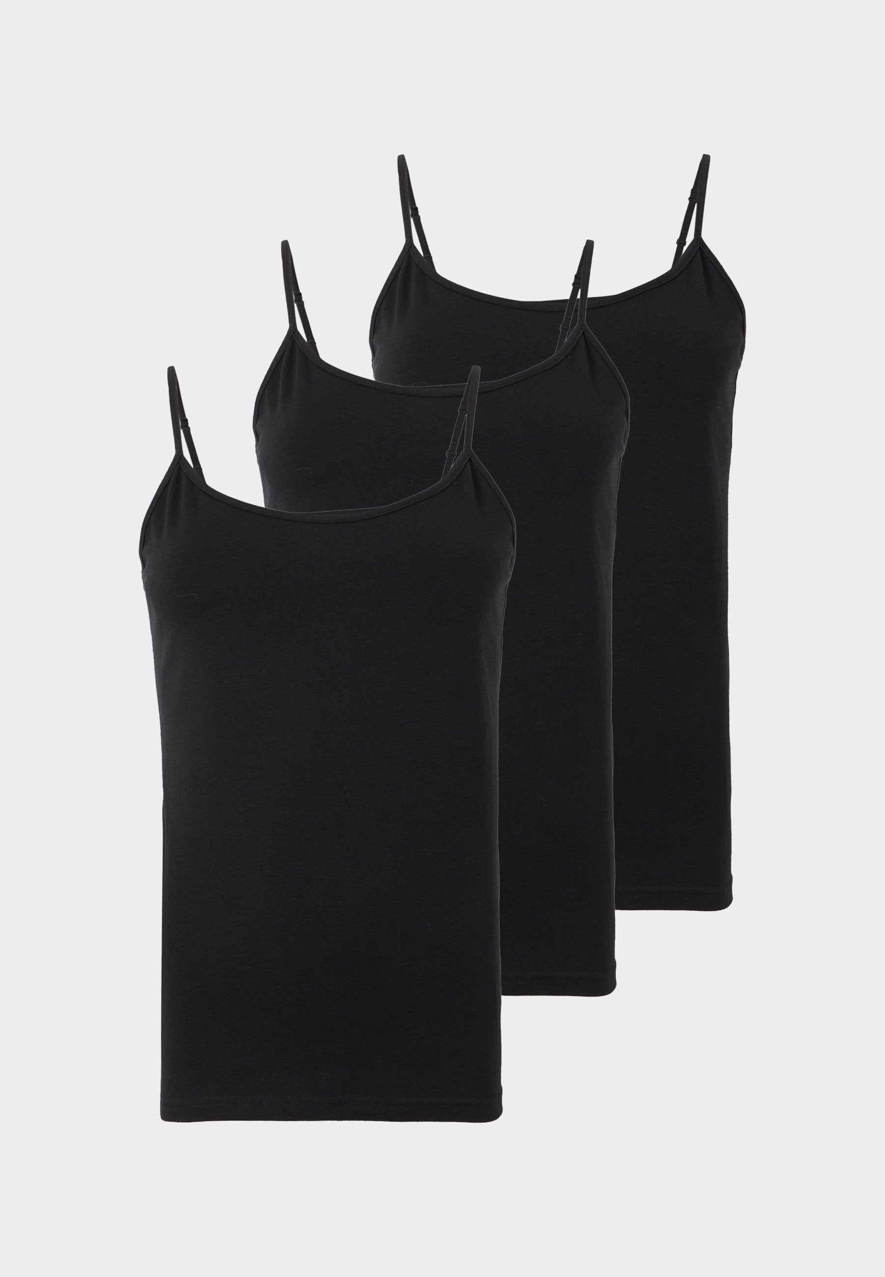 FITTED CAMI 3 PACK - Top - black
