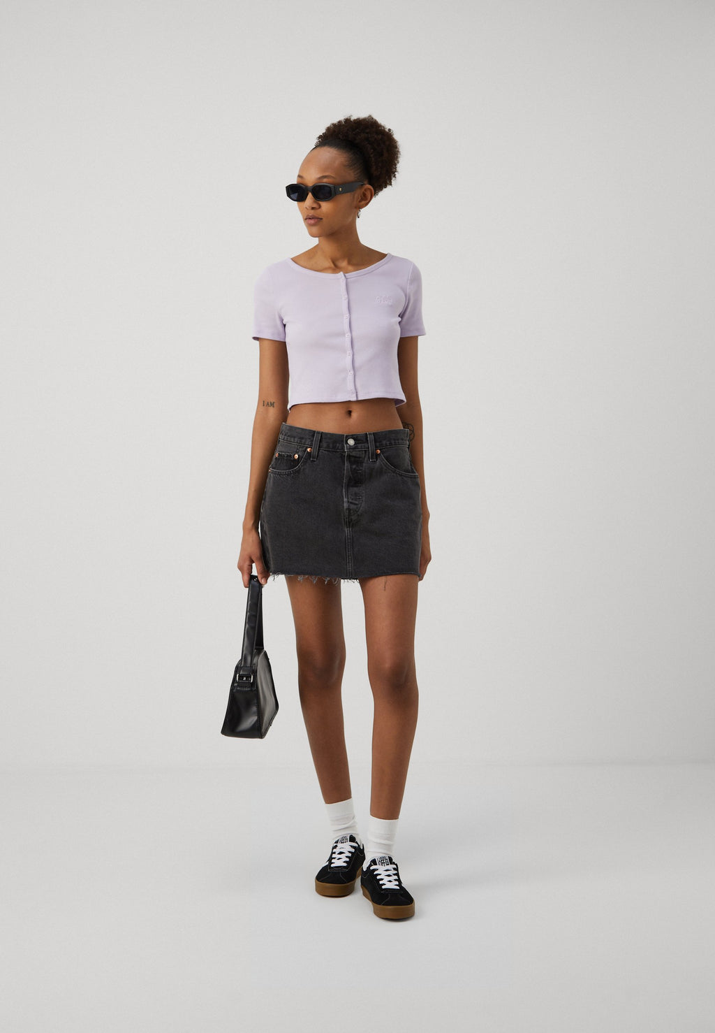 TOP COURT COL ROND - T-shirt imprimé - orchid petal