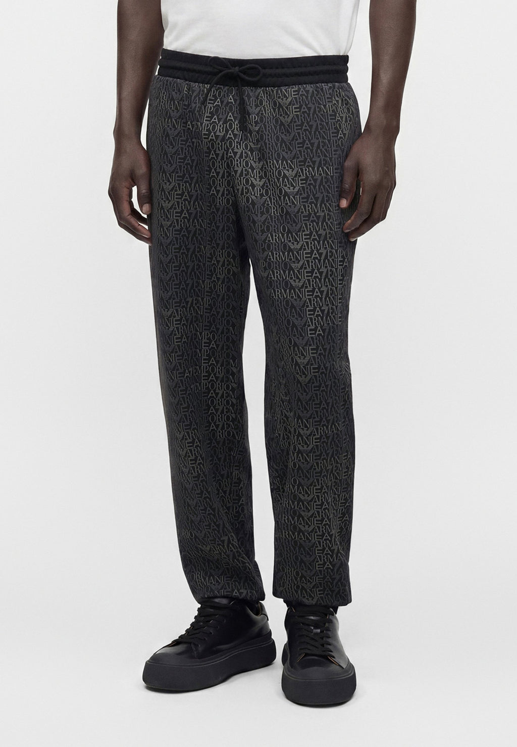 TRAIN LOGO SERIES MONOGRAM - Tracksuit bottoms - black