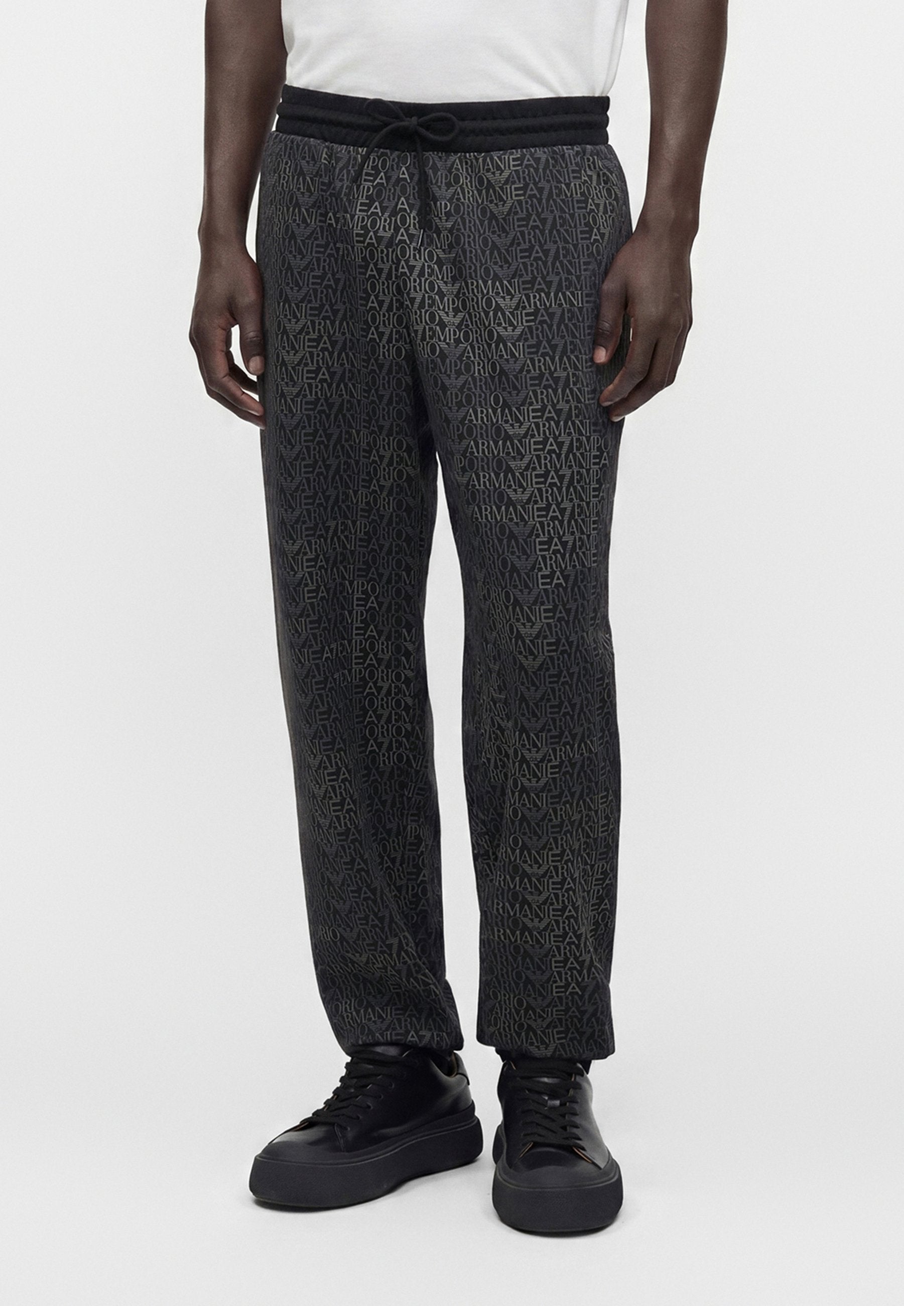 TRAIN LOGO SERIES MONOGRAM - Tracksuit bottoms - black