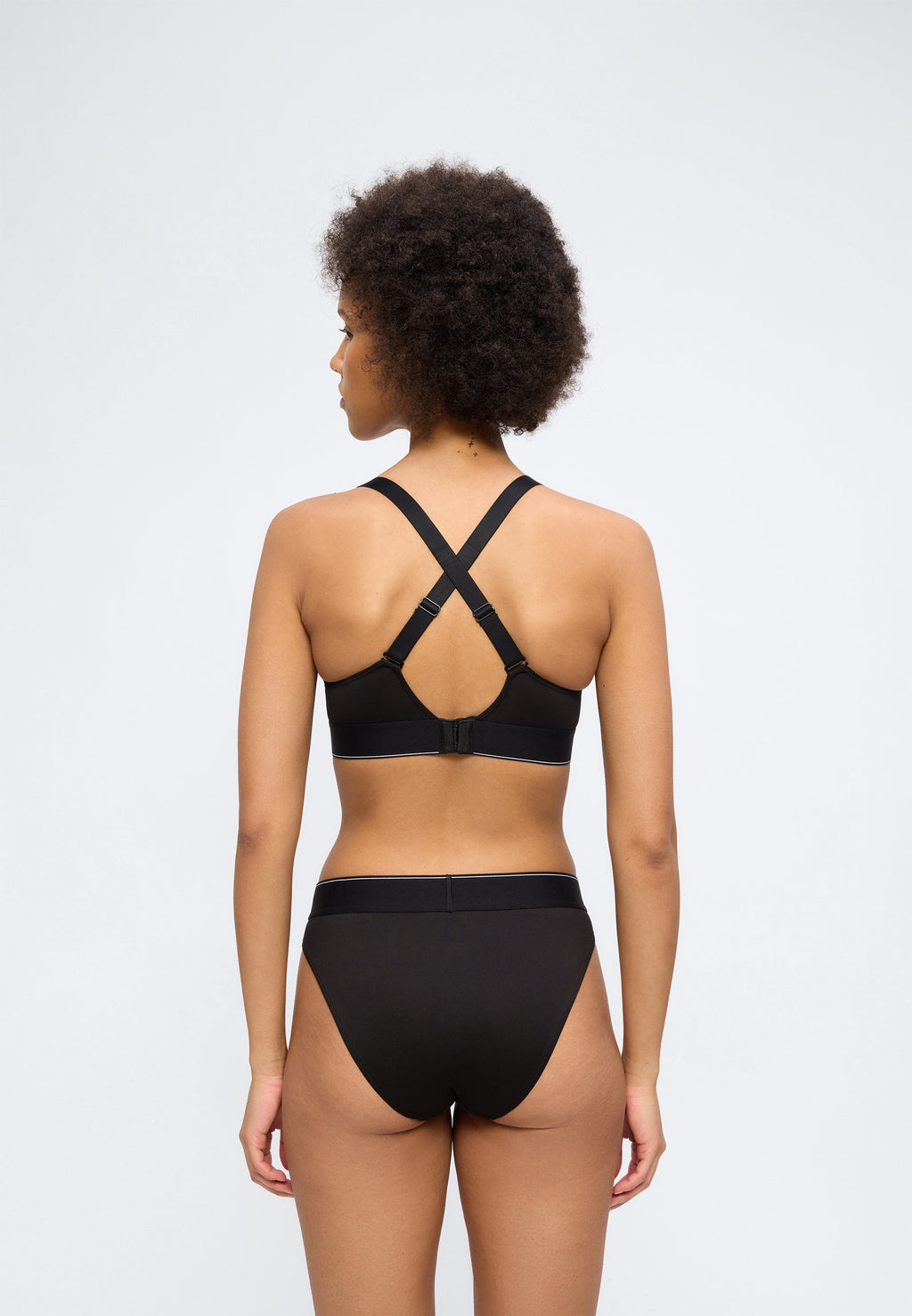 LIGHTLY LINED BRALETTE GRAPHIC - Triangle bra - black