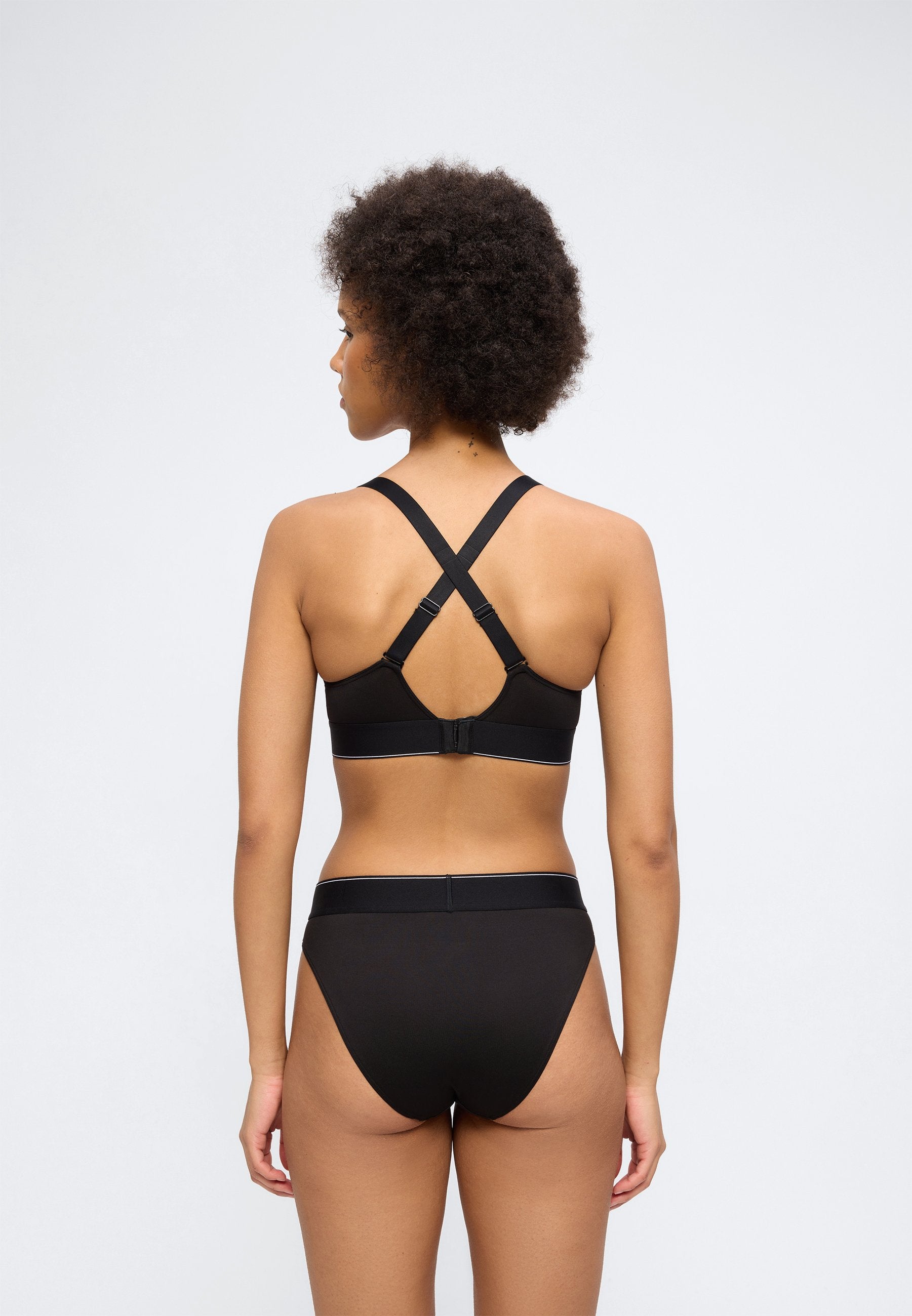 LIGHTLY LINED BRALETTE GRAPHIC - Triangle bra - black