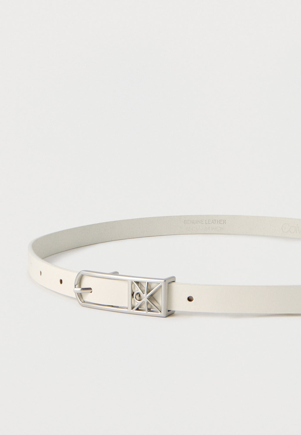 EMBLEM ELONGATED - Belt - white alyssum/antique silver-coloured