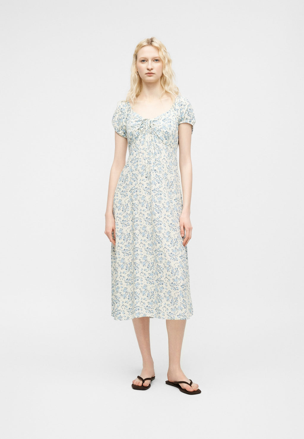 TIE PUFF MAXI - Day dress - blue