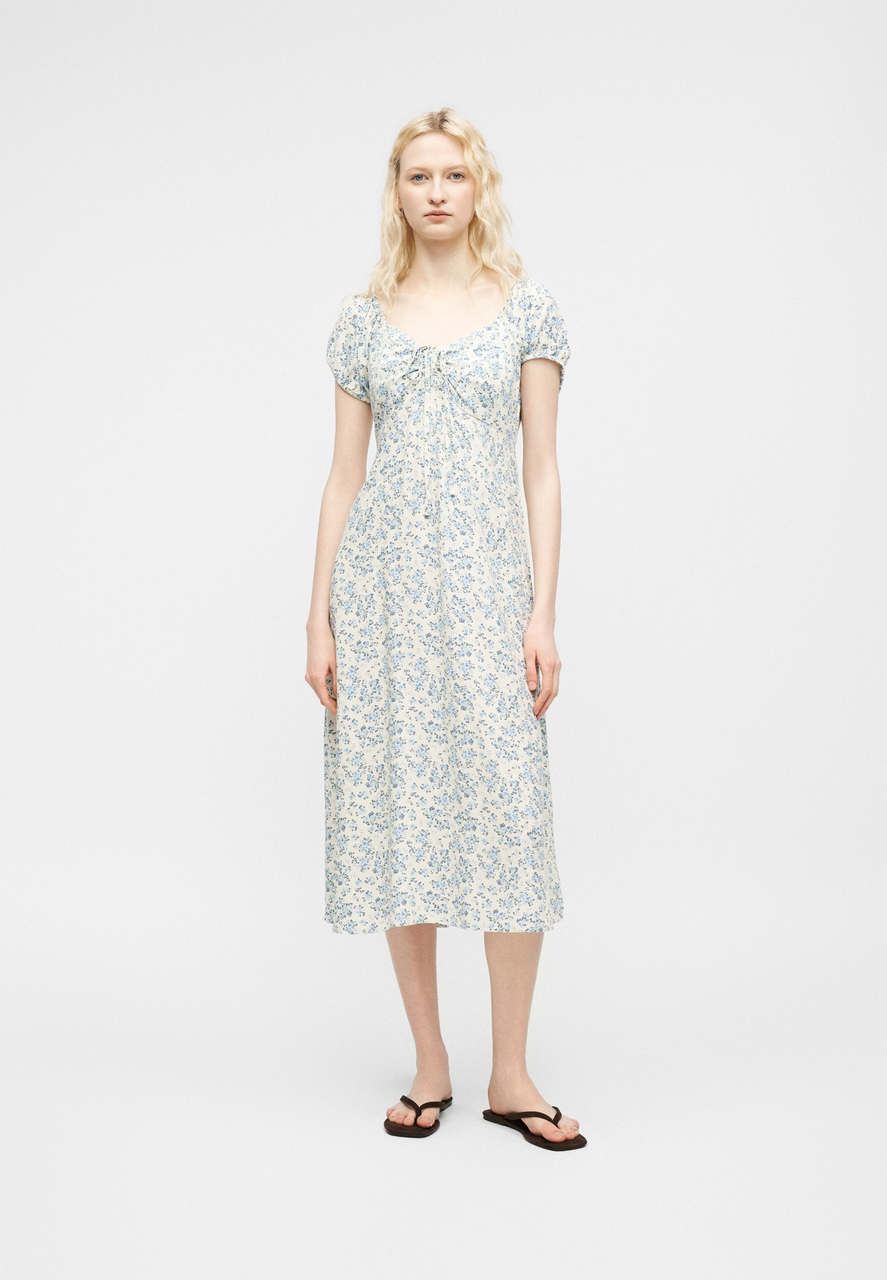 TIE PUFF MAXI - Day dress - blue