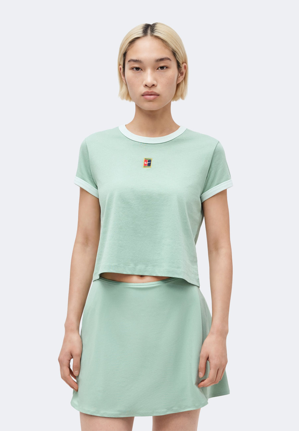 TEE HERITAGE RACQUET RINGER  - Print T-shirt - steam/barely green