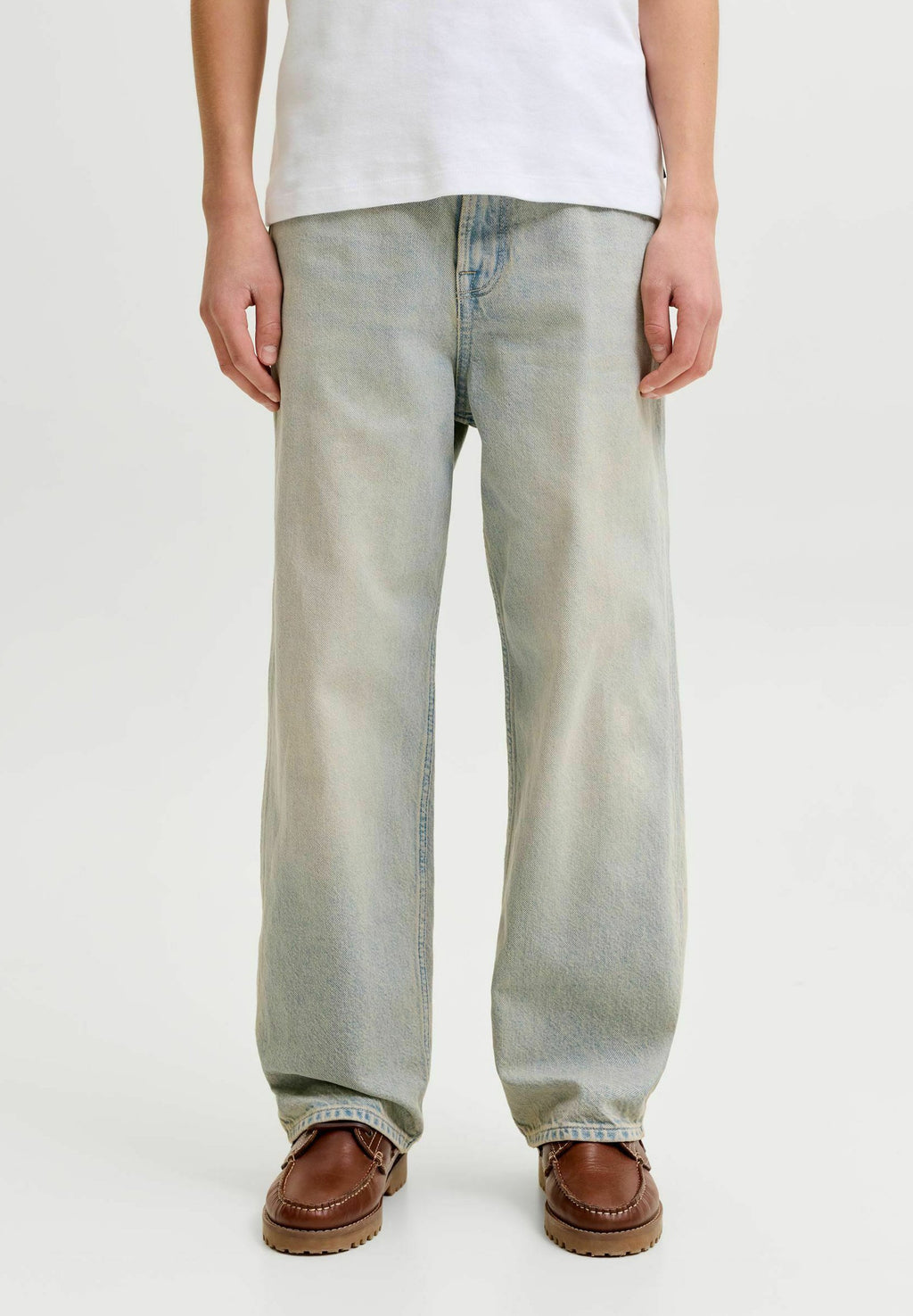 gy fit JJIALEX JJNORREBRO SQ 502 JNR Junior - Straight leg jeans - light blue denim