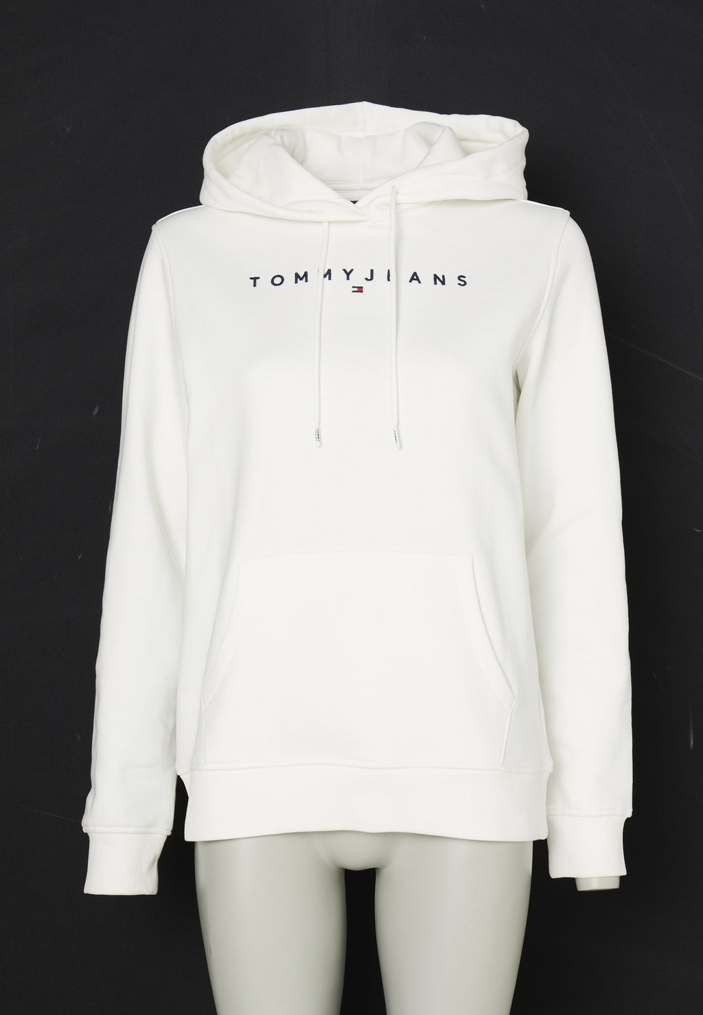 LINEAR LOGO FLEECE DRAWSTRING HOODY - Hoodie - ecru