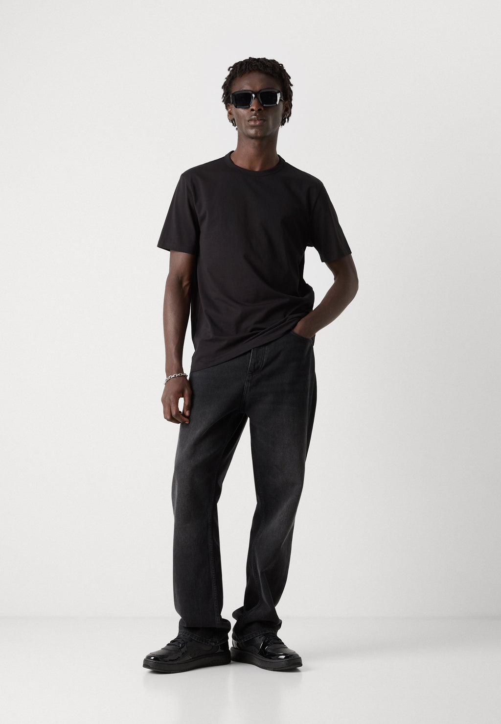NAOLO 2 PACK - Basic T-shirt - black