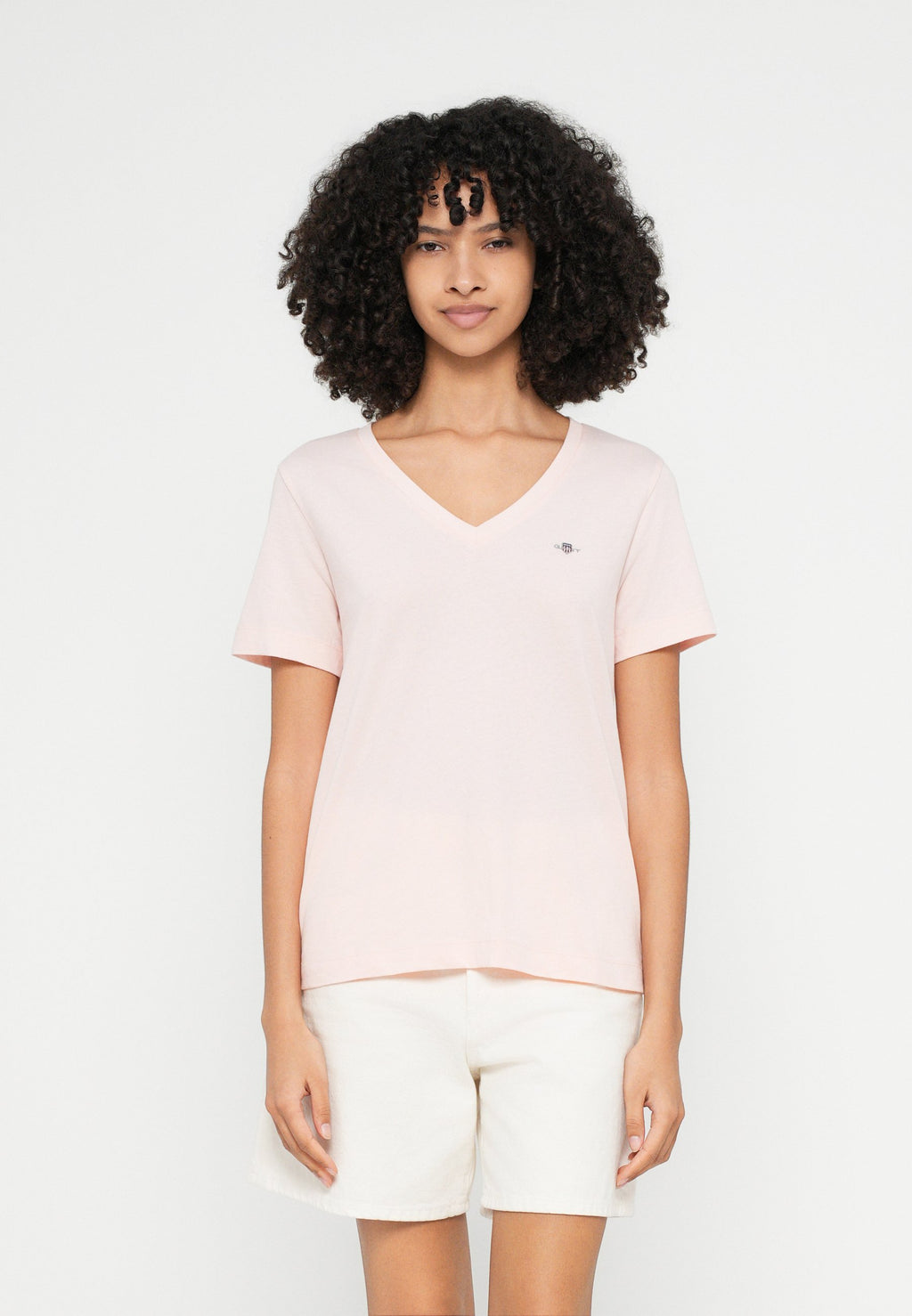 SHIELD V NECK - Basic T-shirt - peony pink