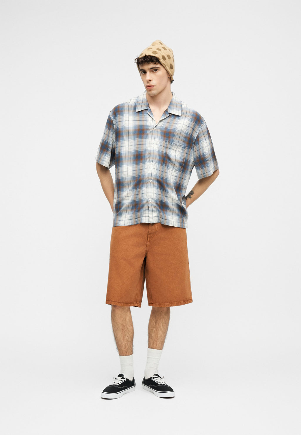 PLAID CAMP - Shirt - glacial slate/egret
