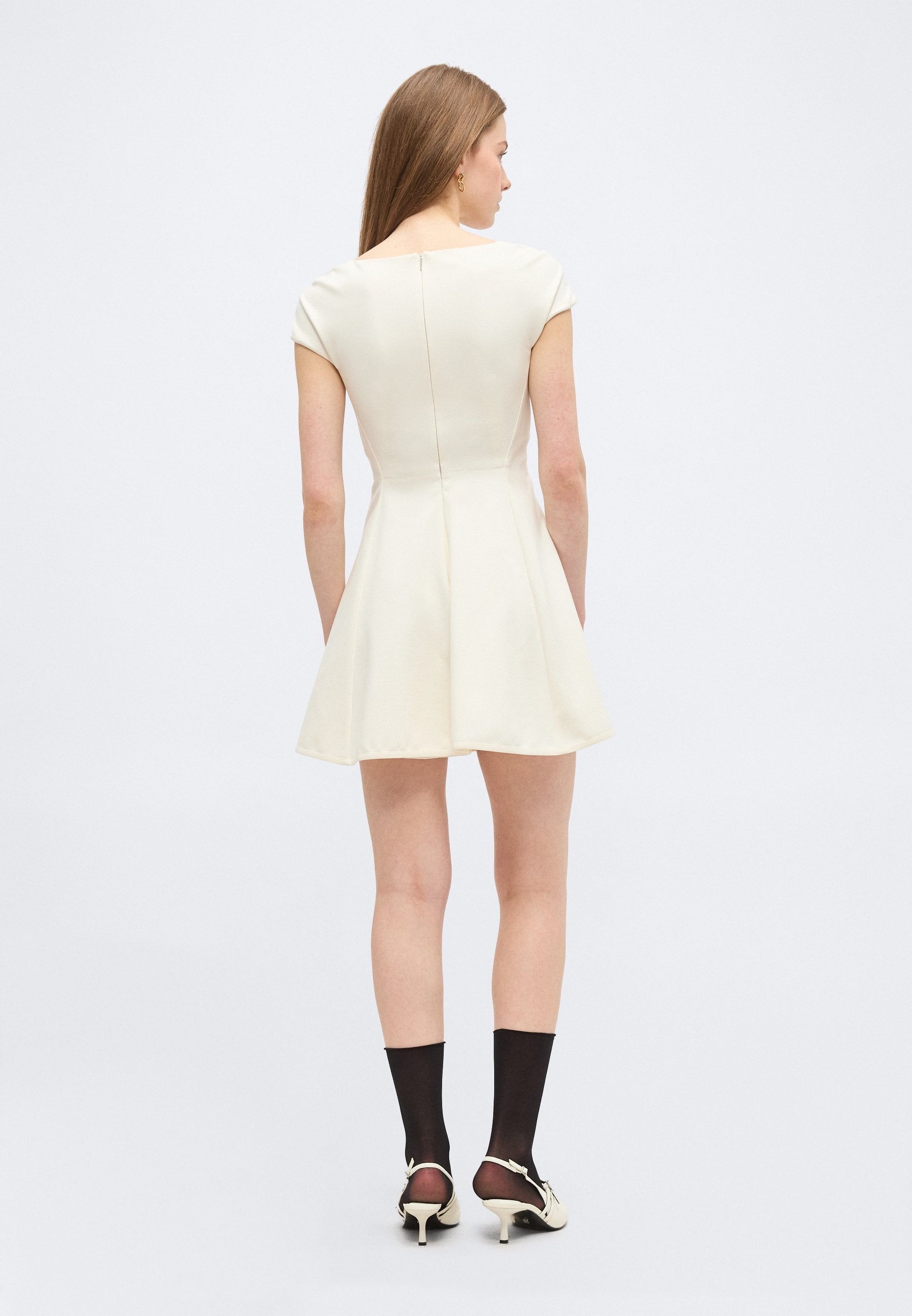 DRASERA - Jersey dress - open white
