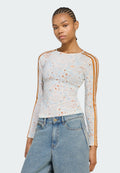 TOP À MANCHES LONGUES SUMMER GLOW MESH GRAPHICS - Haut à manches longues - blanc cassé/orange rouille