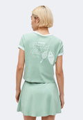 TEE HERITAGE RACQUET RINGER  - Print T-shirt - steam/barely green