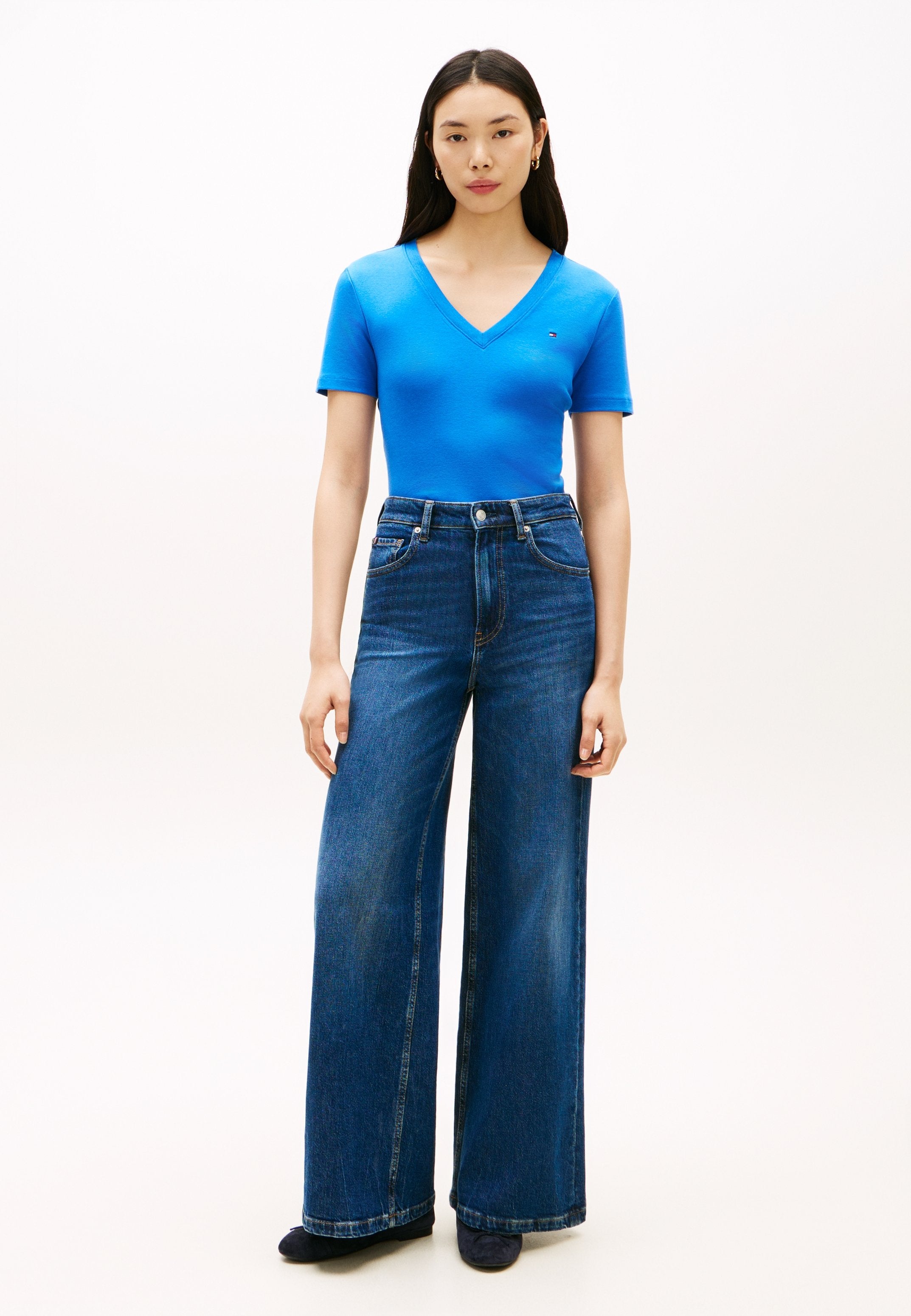 SLIM CODY V NECK - Basic T-shirt - blue orbit