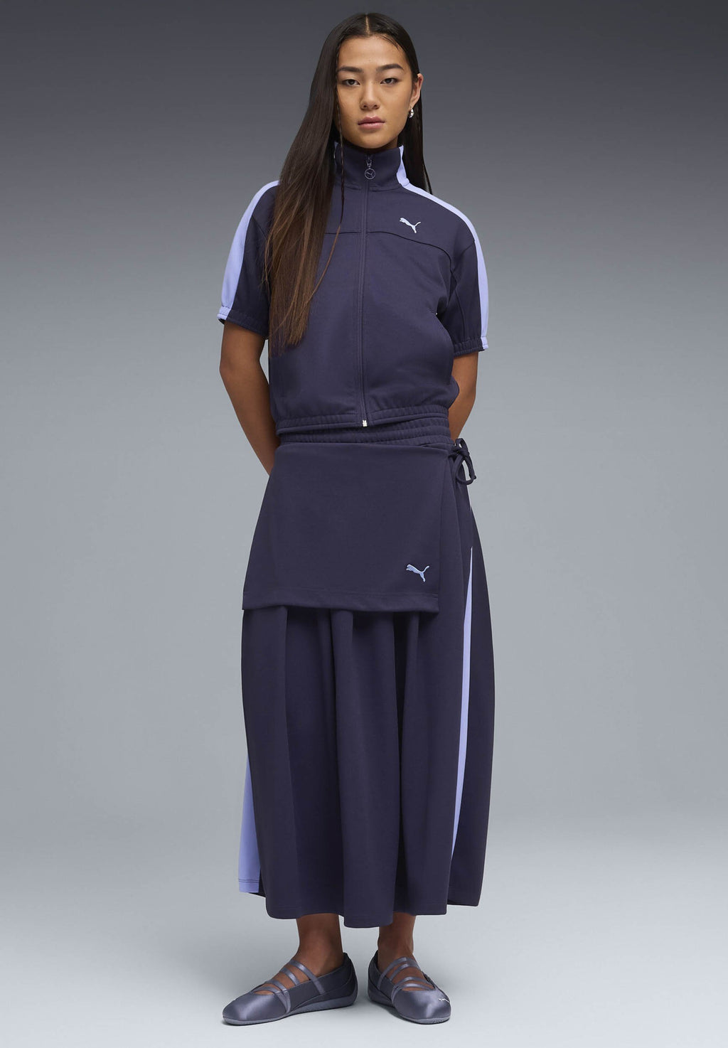 MIDI PLEATED SKIRT - A-line skirt - deep plum