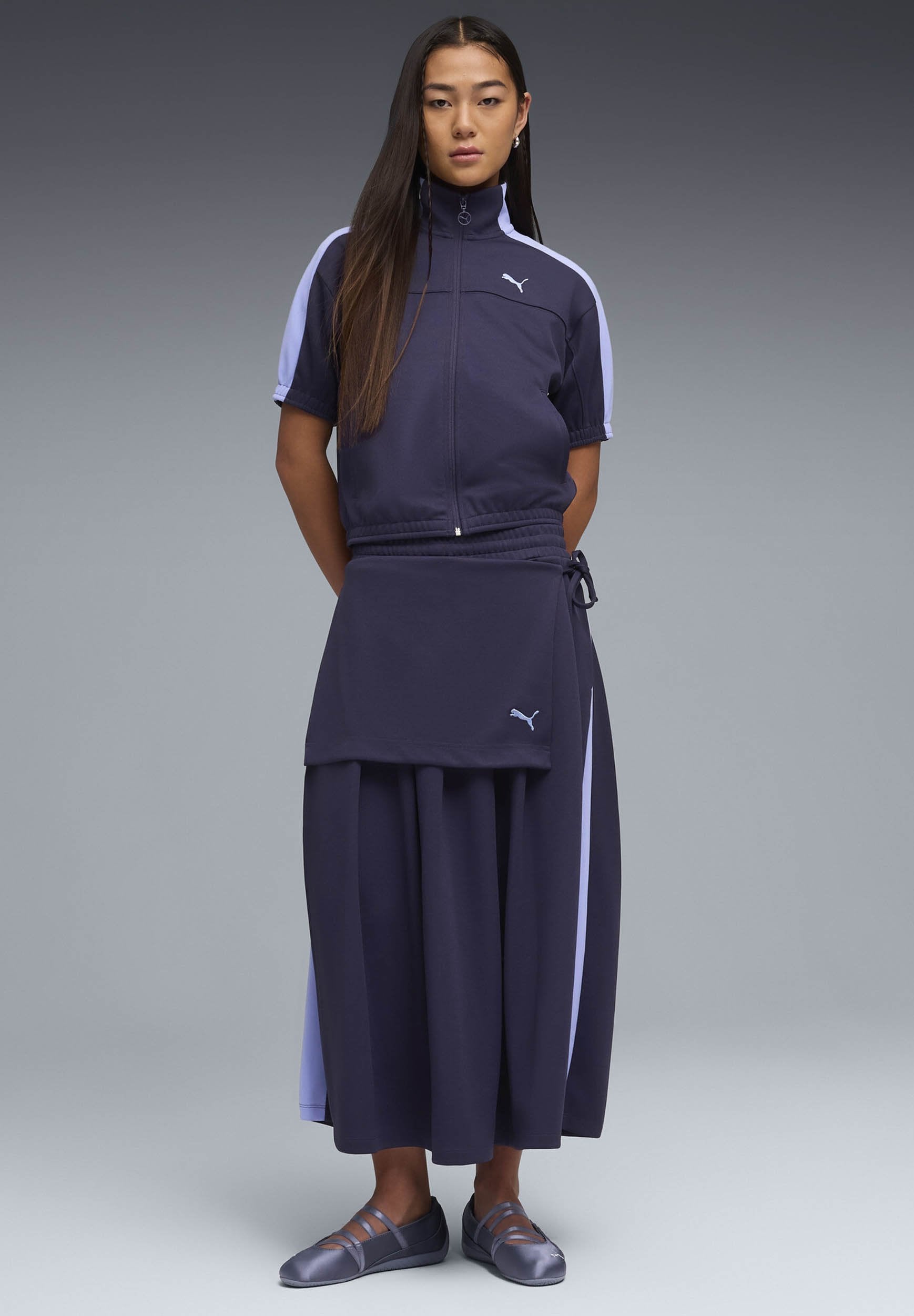 MIDI PLEATED SKIRT - A-line skirt - deep plum
