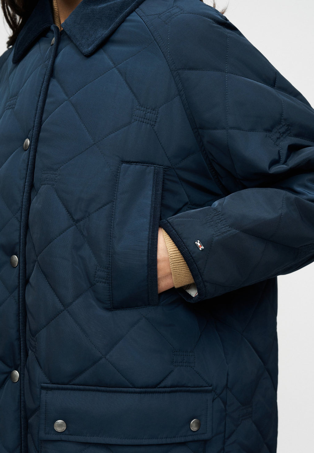 FLAG QUILTED PADDED OVERSIZED LONGLINE COAT - Winter coat - dark night navy
