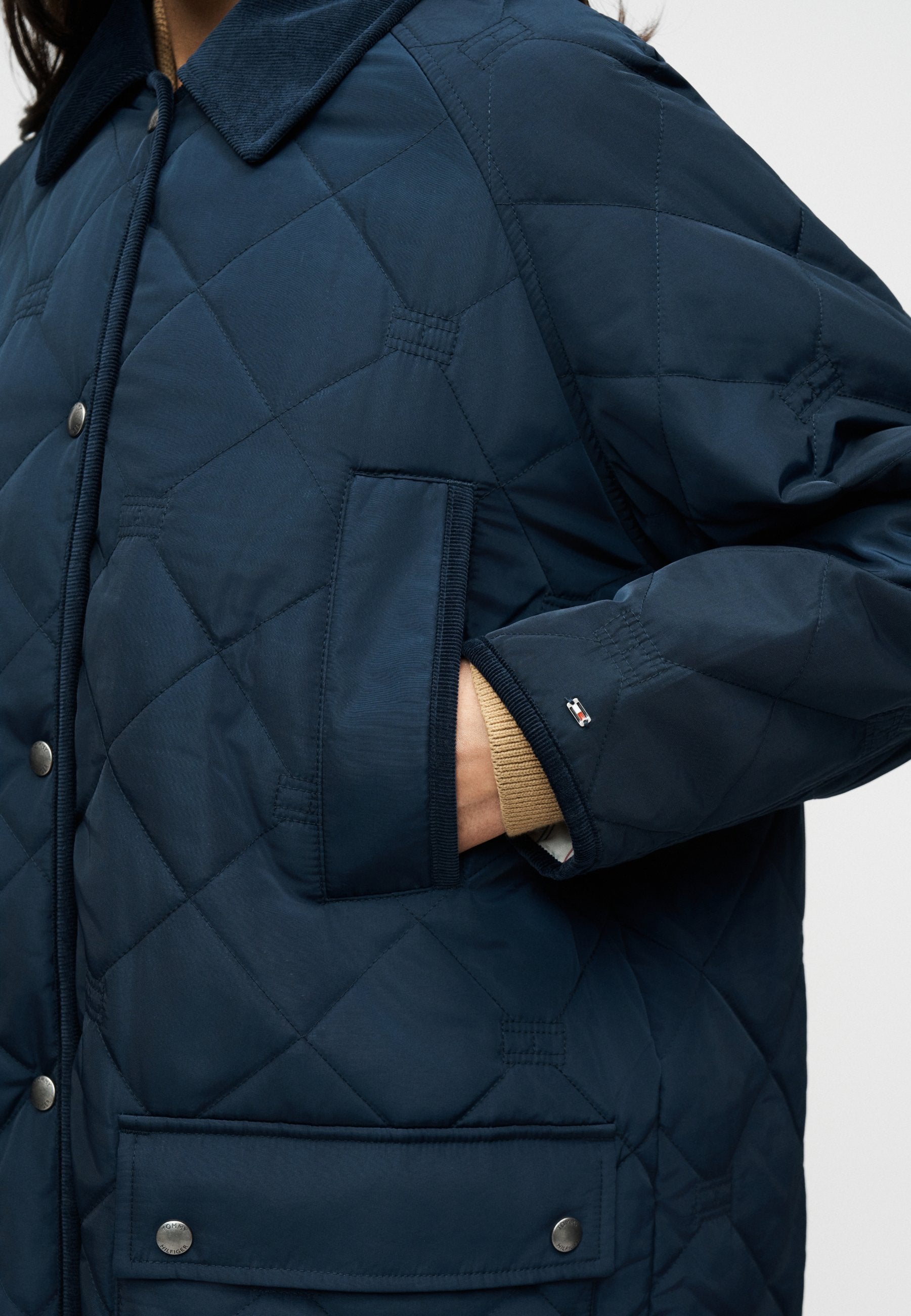 FLAG QUILTED PADDED OVERSIZED LONGLINE COAT - Winter coat - dark night navy