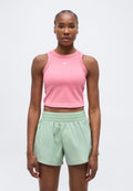 ONE FITTED CROP TANK - Top - peony/white