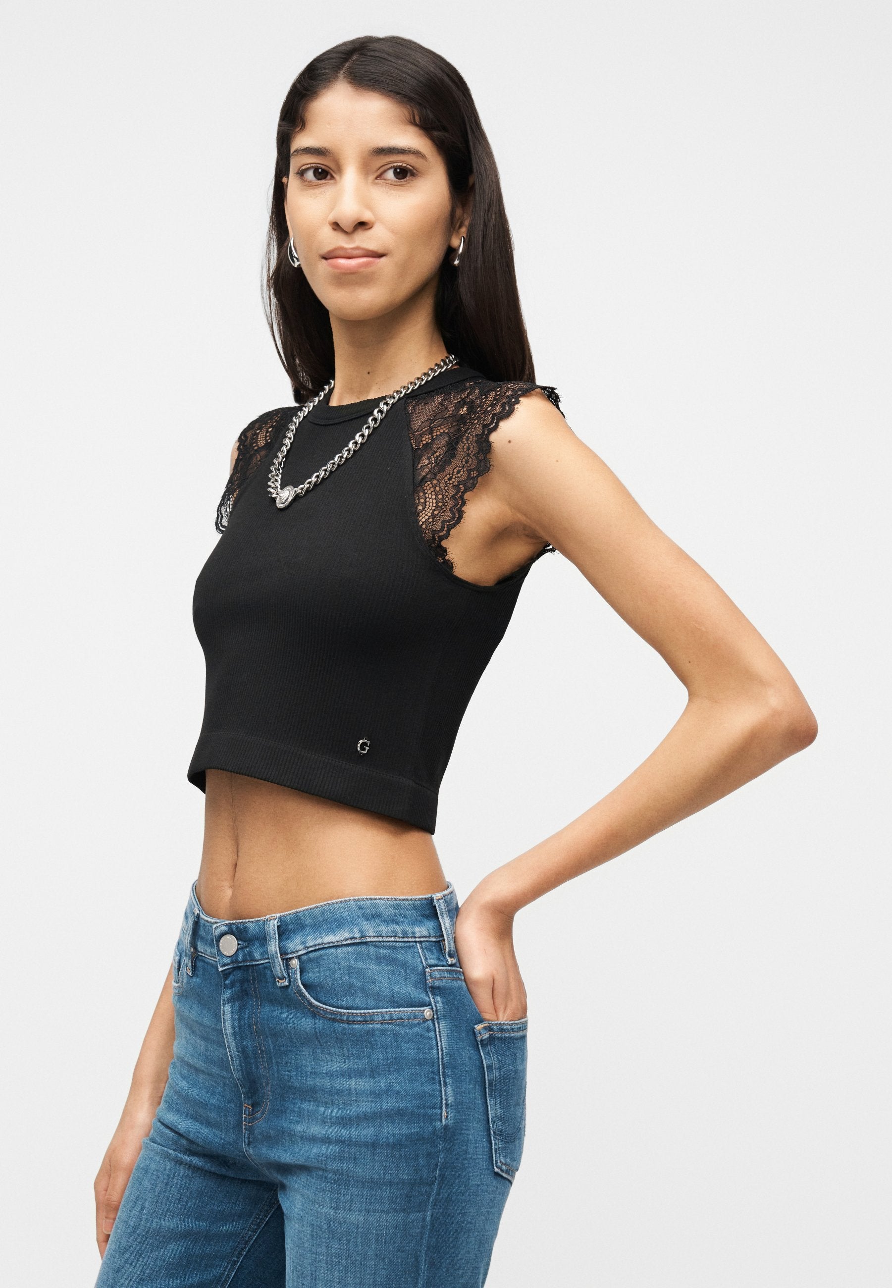 MILLIE SEAMLESS - توب - أسود داكن