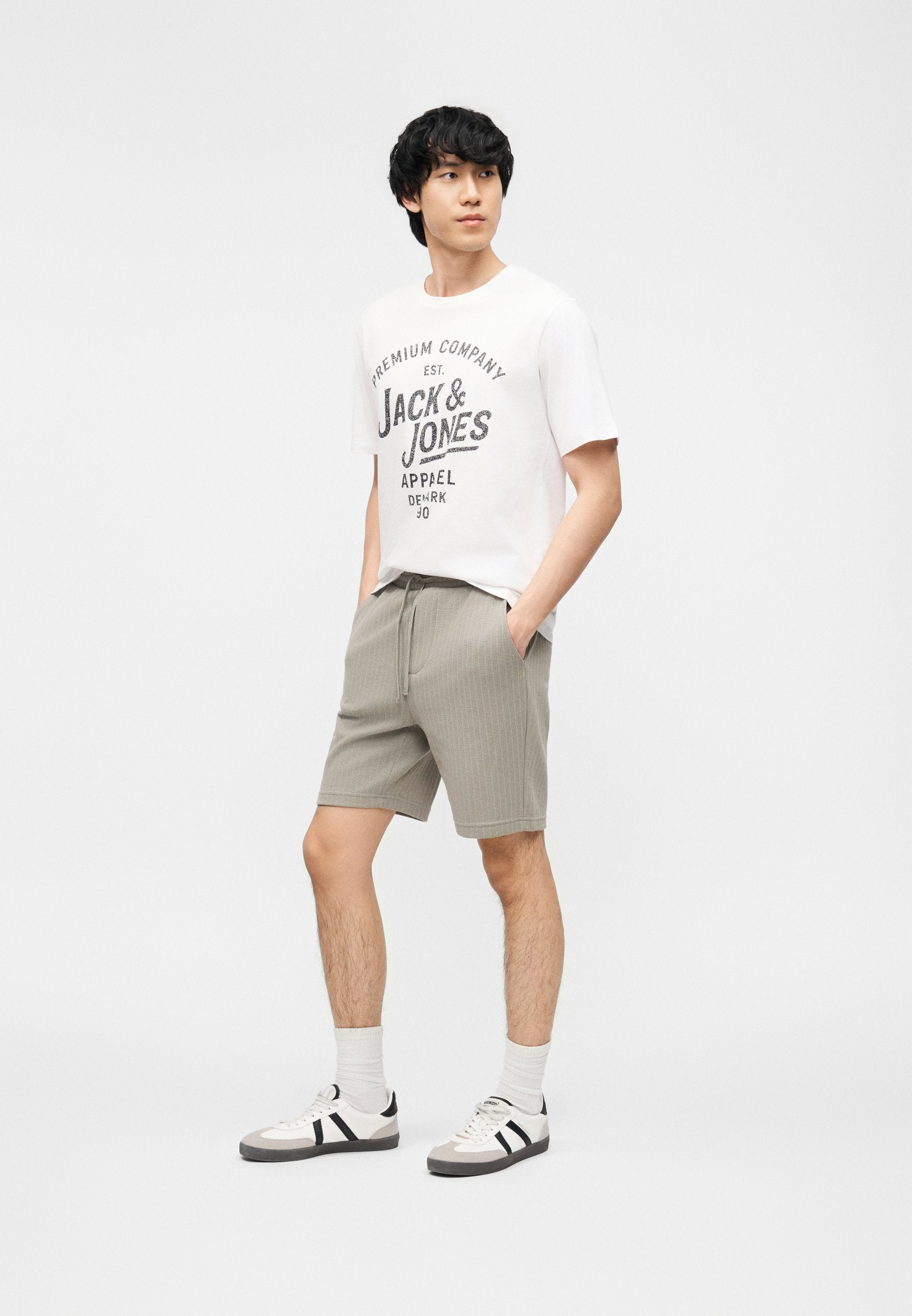 JPRBLUZANE TEE 3 PACK  - Print T-shirt - humus/white/black