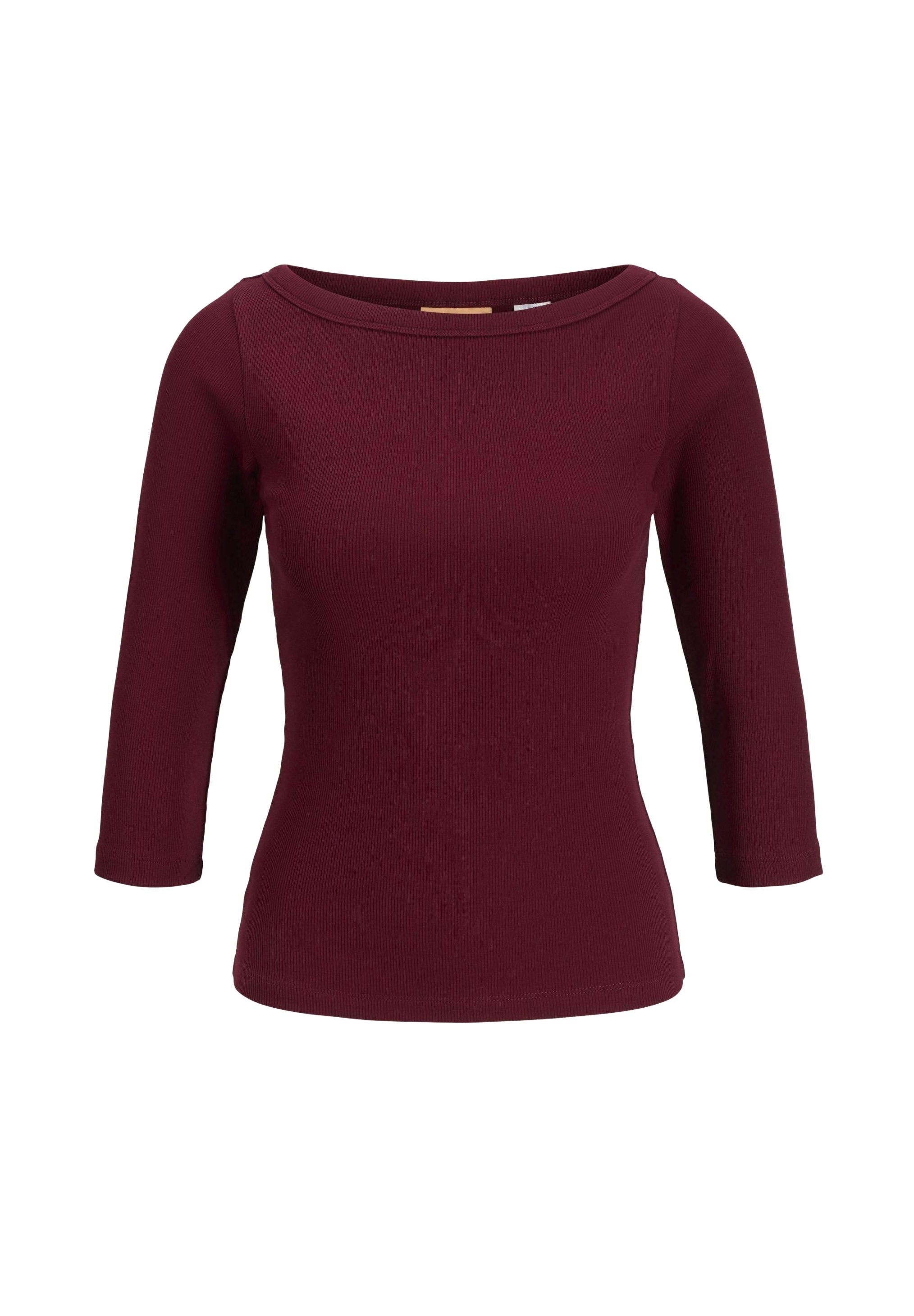 JXFIFI STR 3/4 BOATNECK TOP JRS NOOS - Haut à manches longues - cabernet
