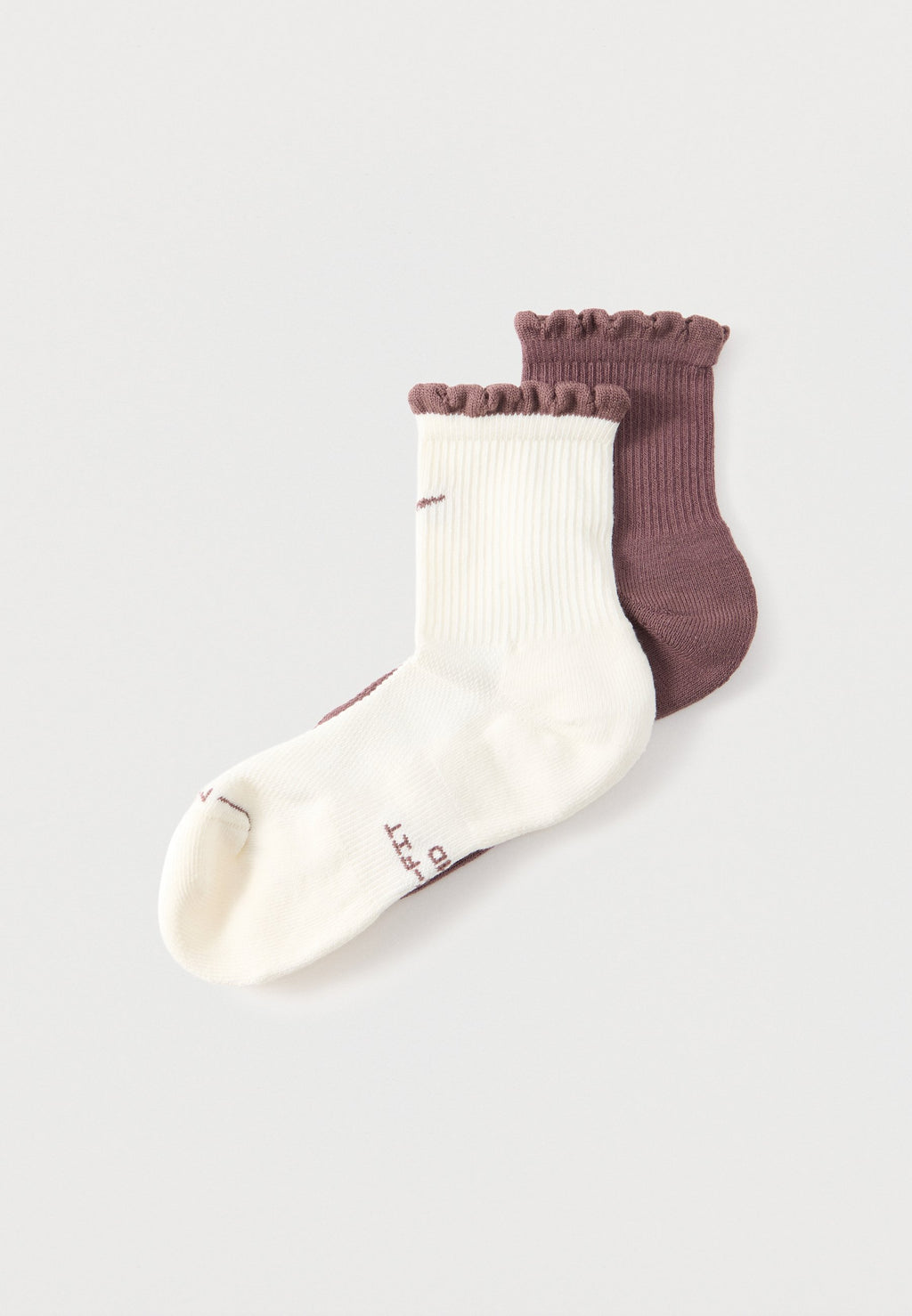 UNISEX 2 PACK - جوارب - أبيض مائل/بني داكن