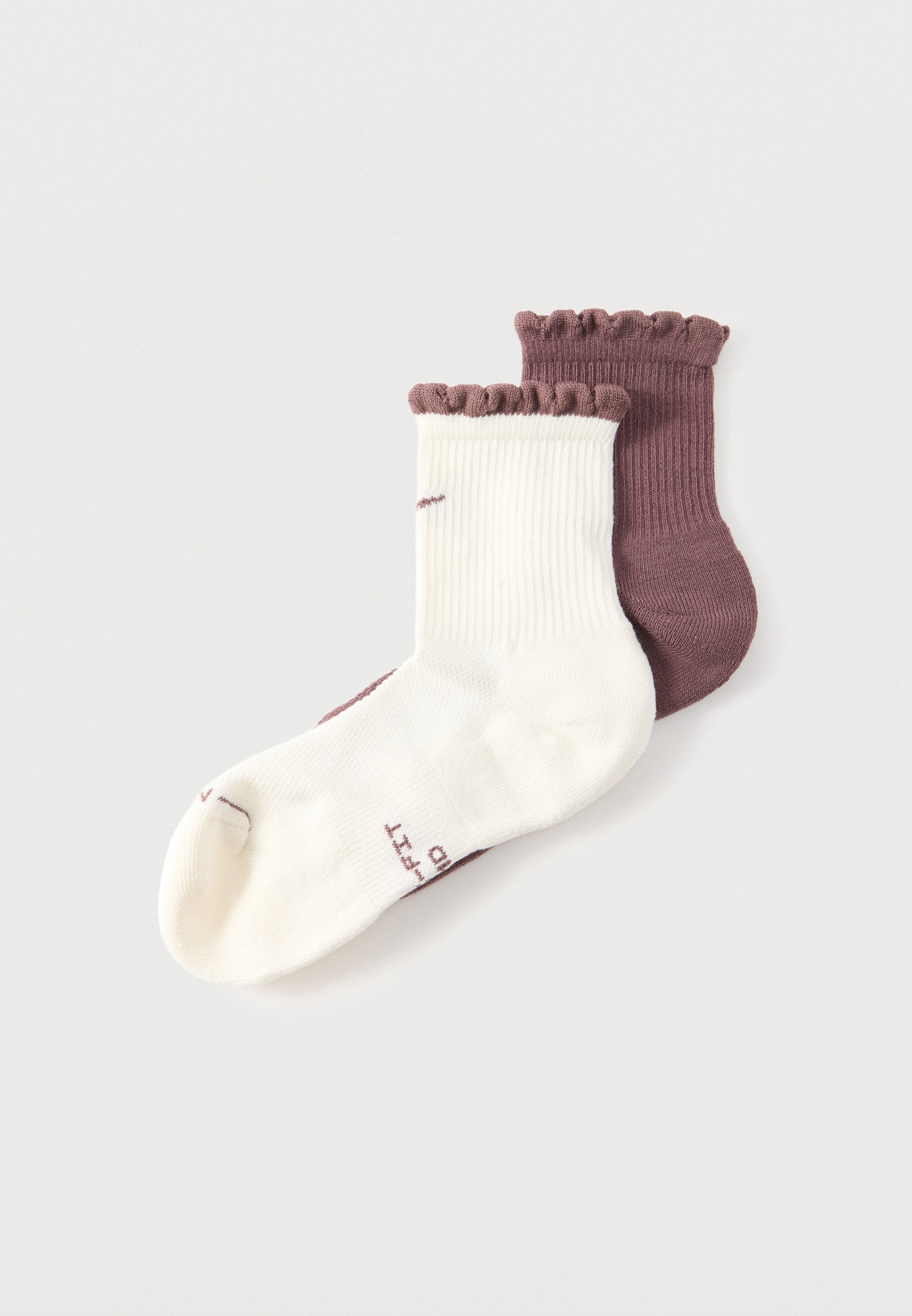 UNISEX 2 PACK - جوارب - أبيض مائل/بني داكن