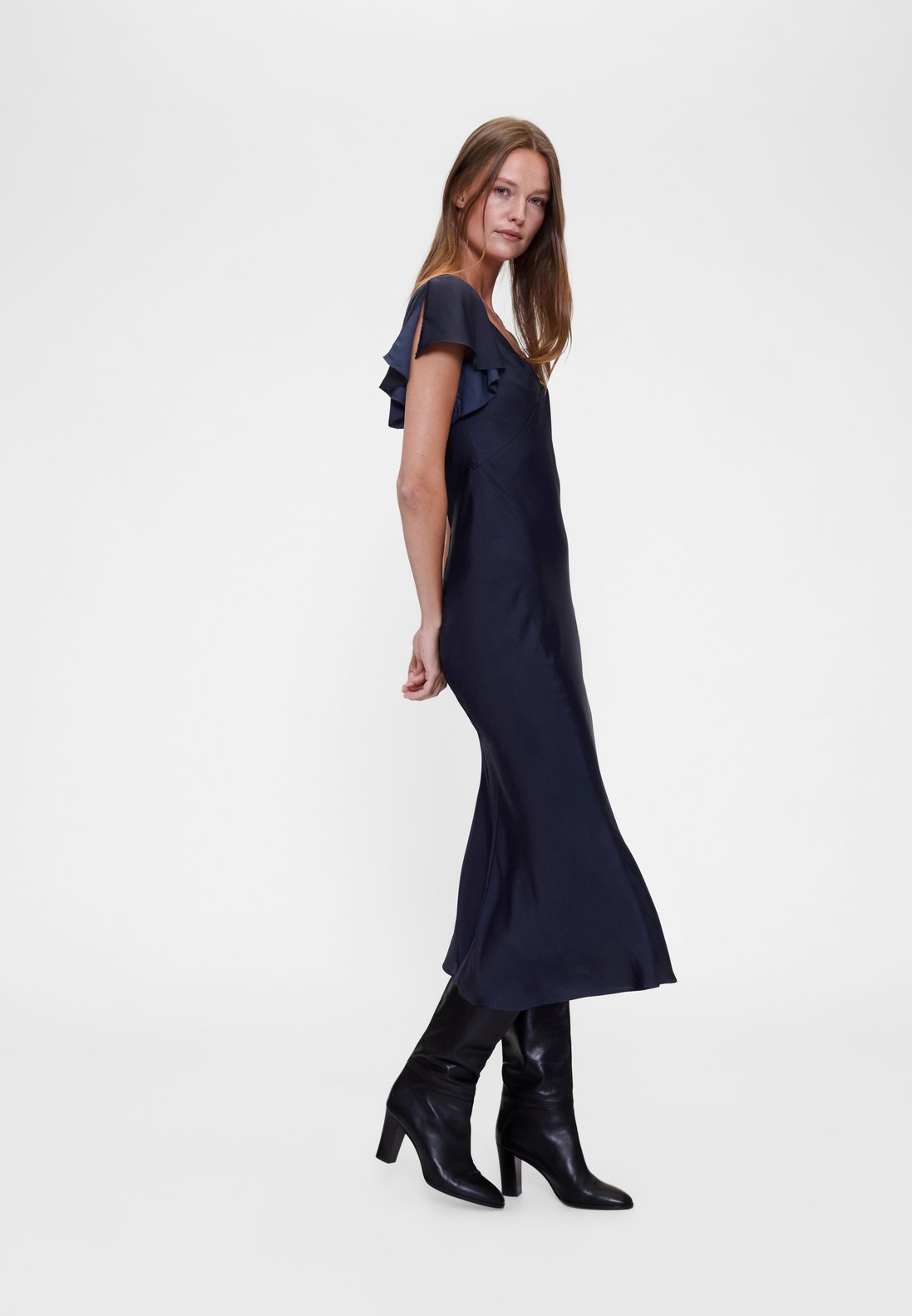 GAPSTUDIO SATIN MIDI DRESS - Cocktail dress / Party dress - navy uniform