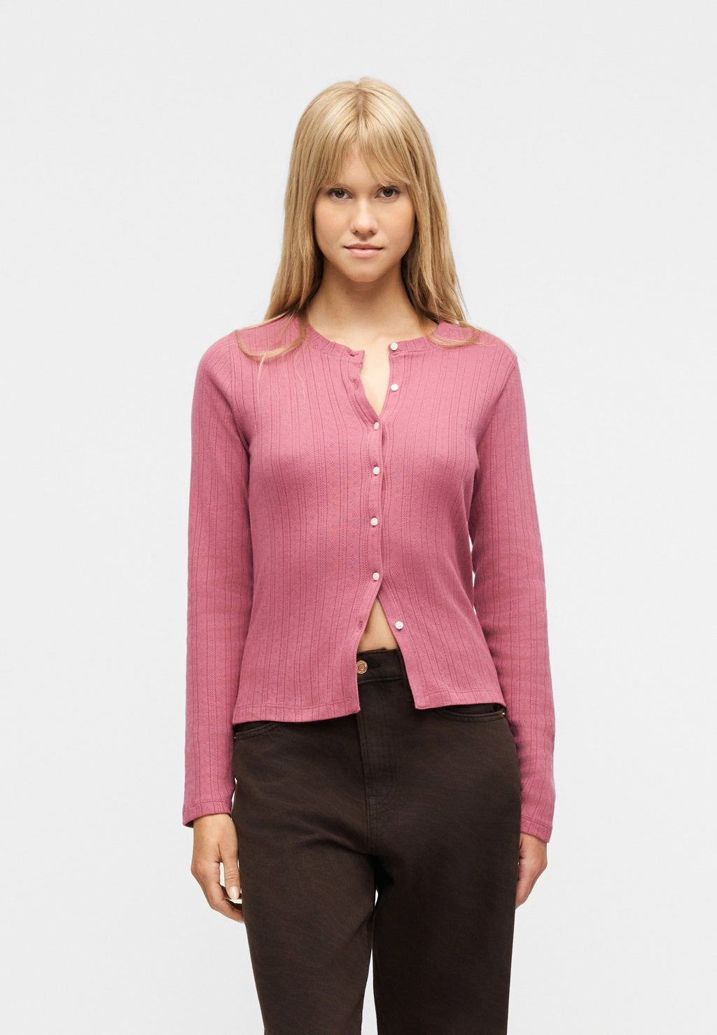 Cardigan - painted rose