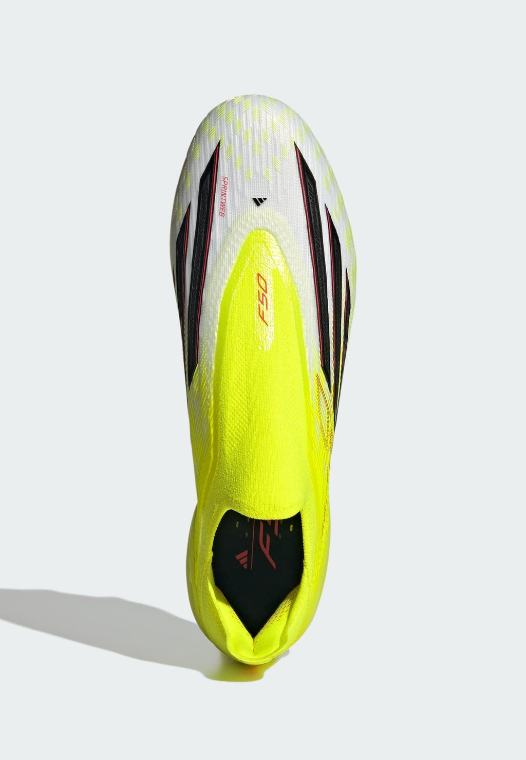 F50 ELITE LACELESS FG - Chaussures de football pour terrain sec - jaune solaire/noir/rouge vif