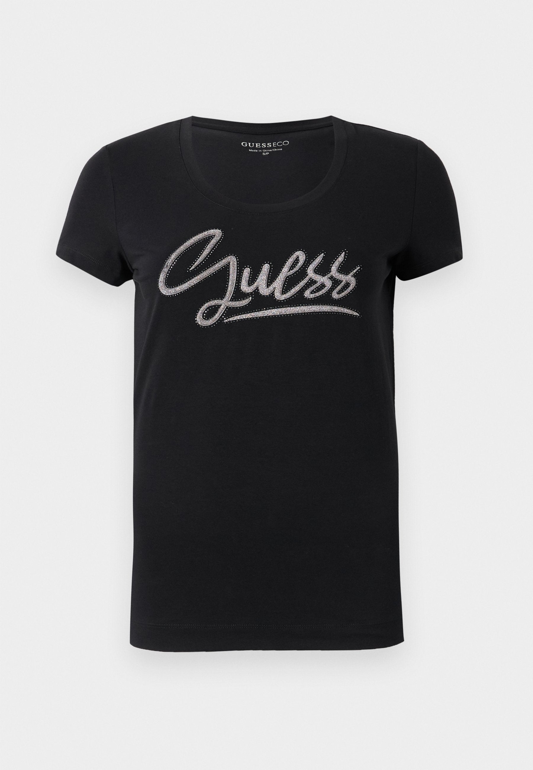 SCRIPT TEE - Print T-shirt - jet black