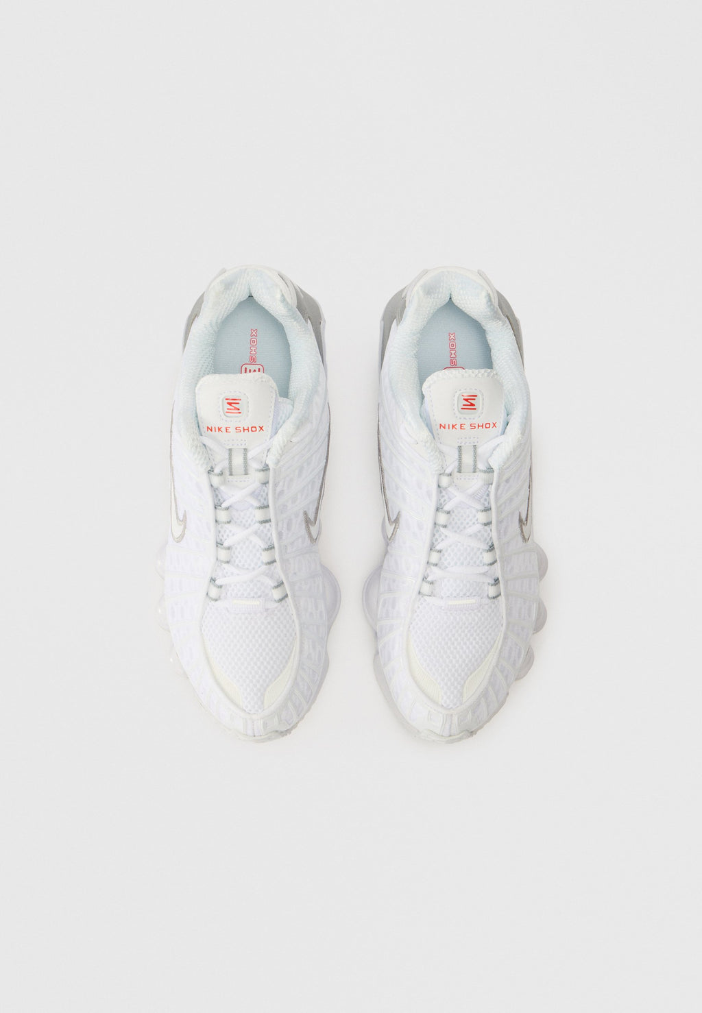 SHOX TL UNISEX - Baskets - blanc/argenté métallisé/orange