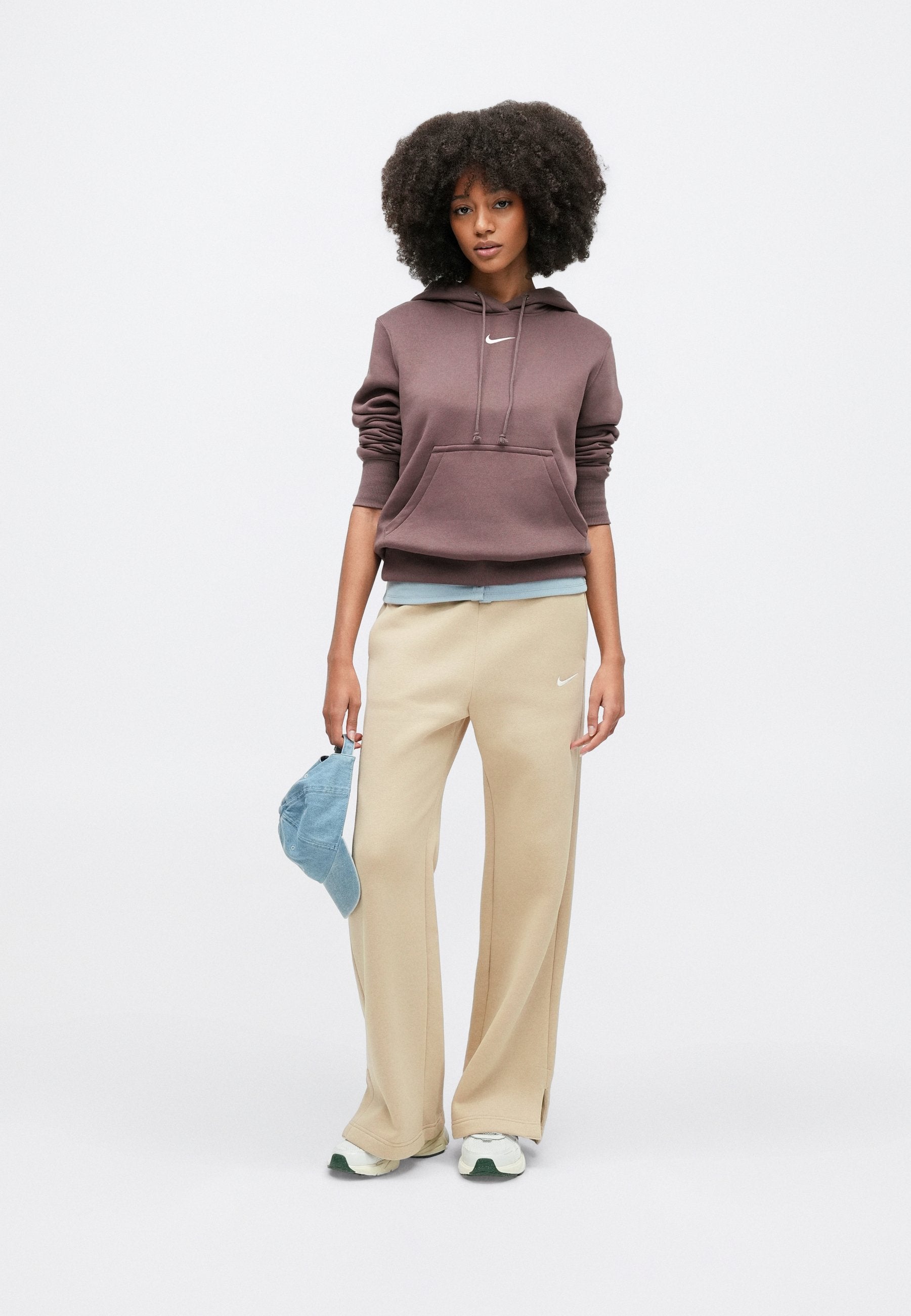 W NSW PHNX FLC HR PANT WIDE 2 - Bas de survêtement - linen sail