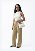 EMBLEM PUFFER BAG WITH STRAP - Cross body bag - white