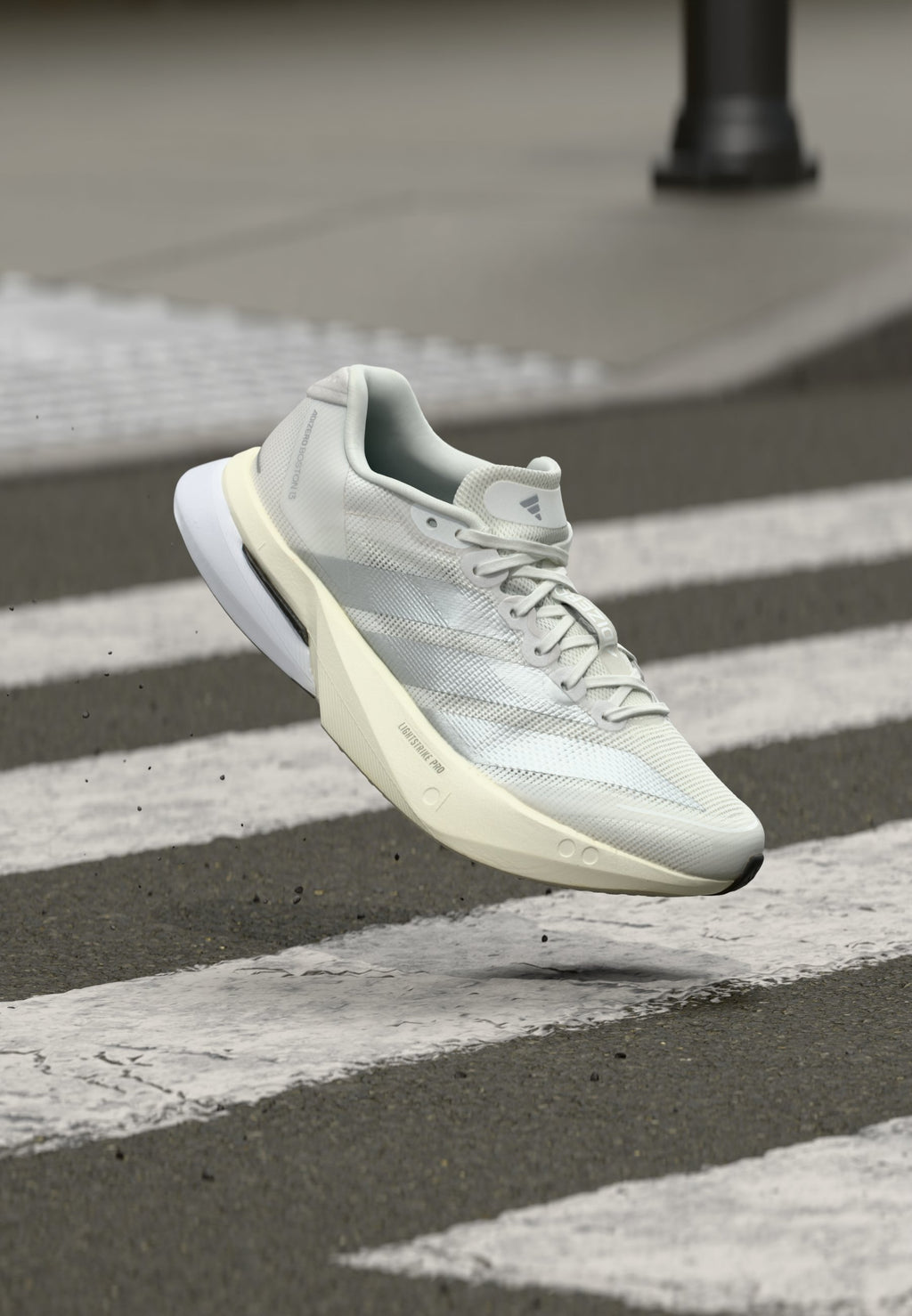 ADIZERO BOSTON - Road running shoes - footwear white/matte silver-coloured/dash grey