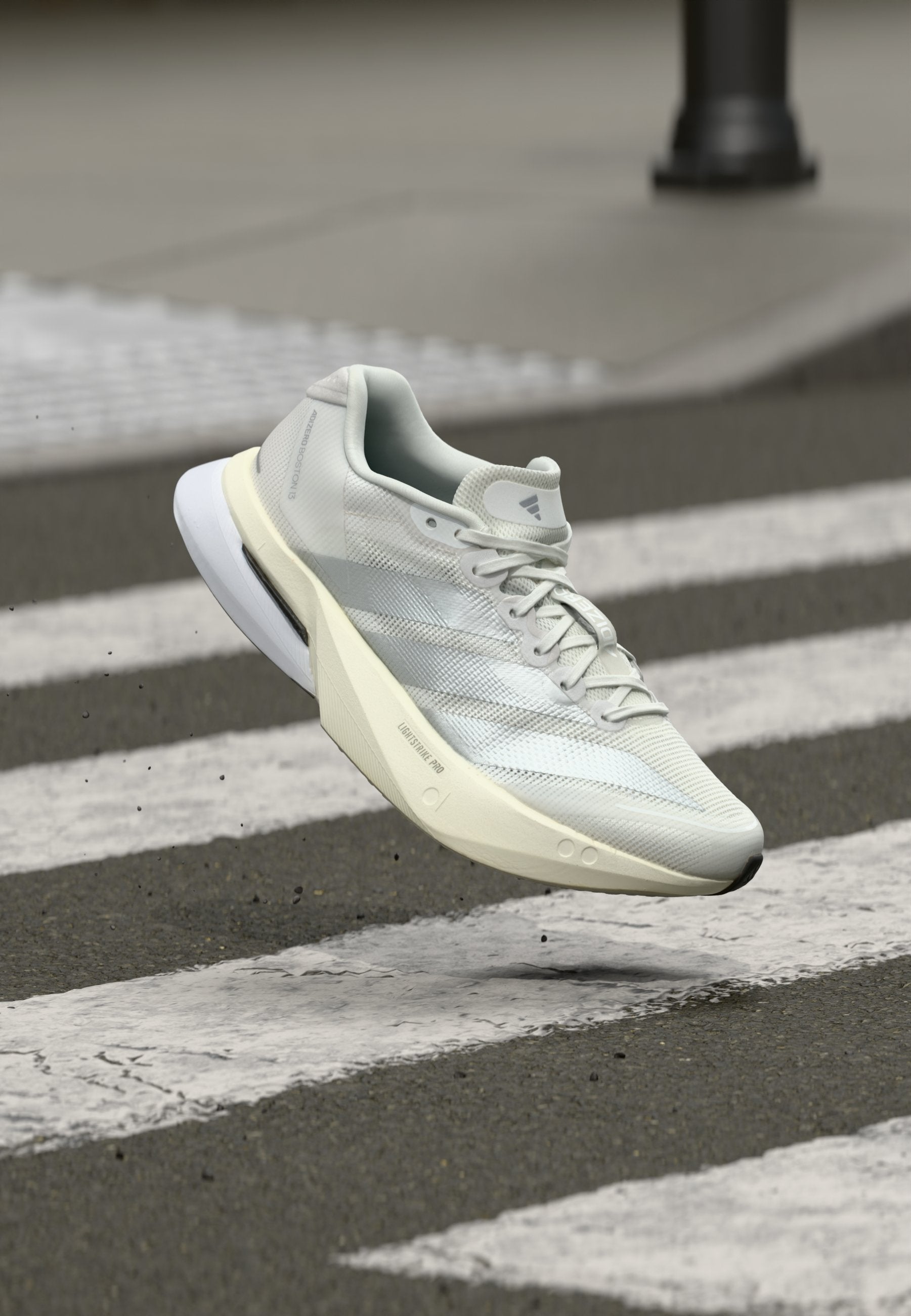 ADIZERO BOSTON - Road running shoes - footwear white/matte silver-coloured/dash grey
