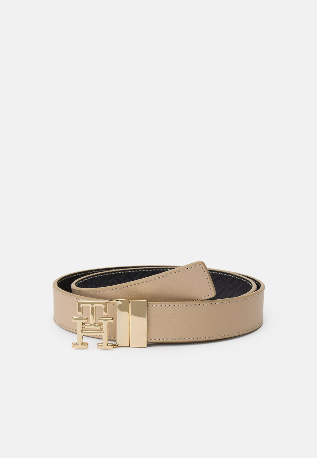 TH MONOGRAM BUCKLE REVERSIBLE LEATHER BELT - Belt - blue/clayed pebble