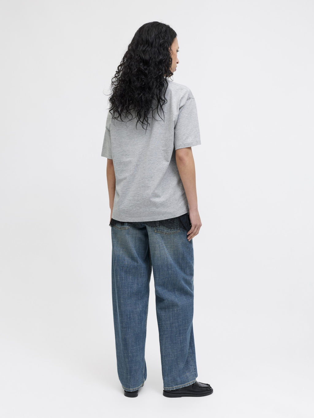 JXANDREA LOOSE TEE - T-shirt basique - gris clair chiné